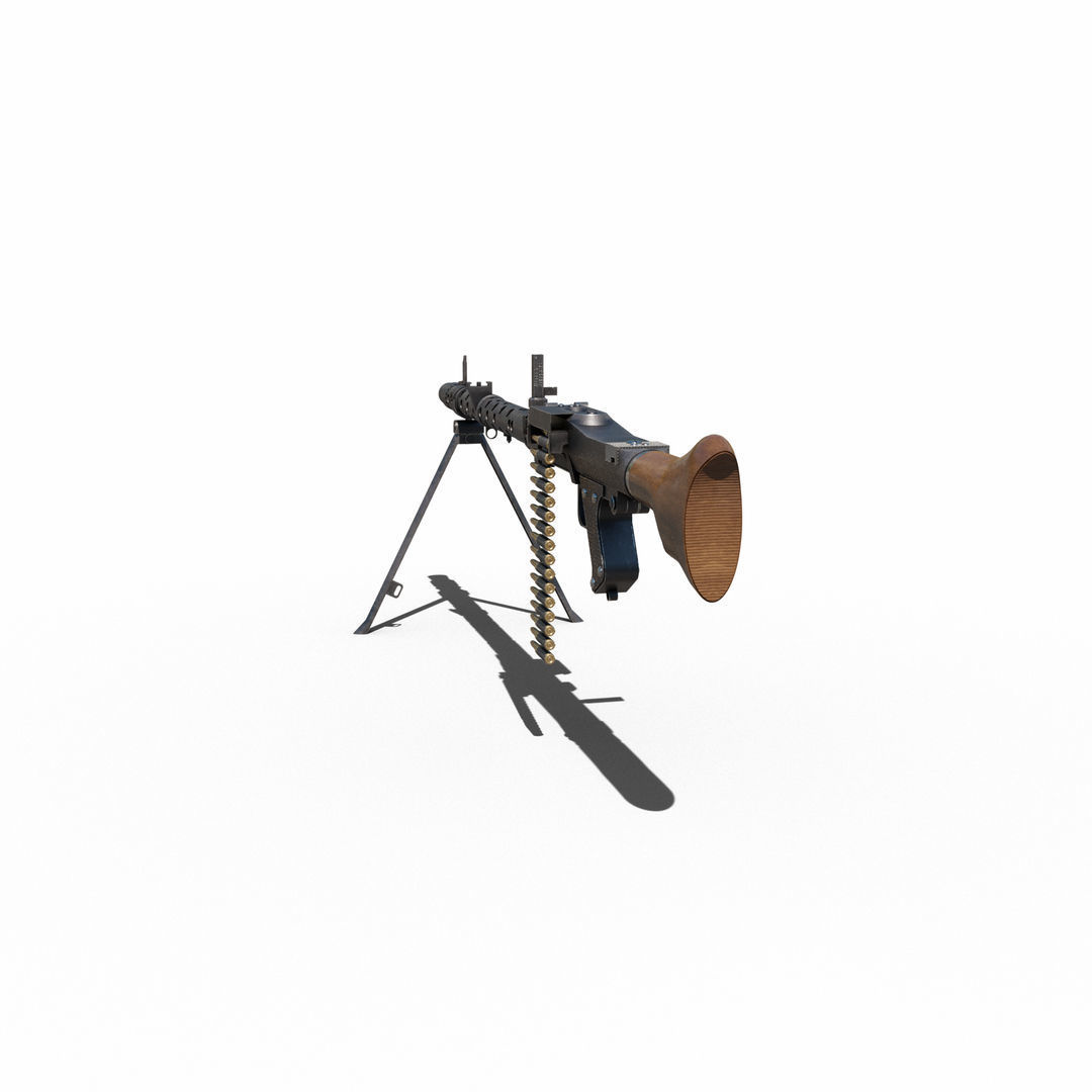 Maschinengewehr 34 - MG 34 - WW2 German Weapon Low-poly 3D model_18