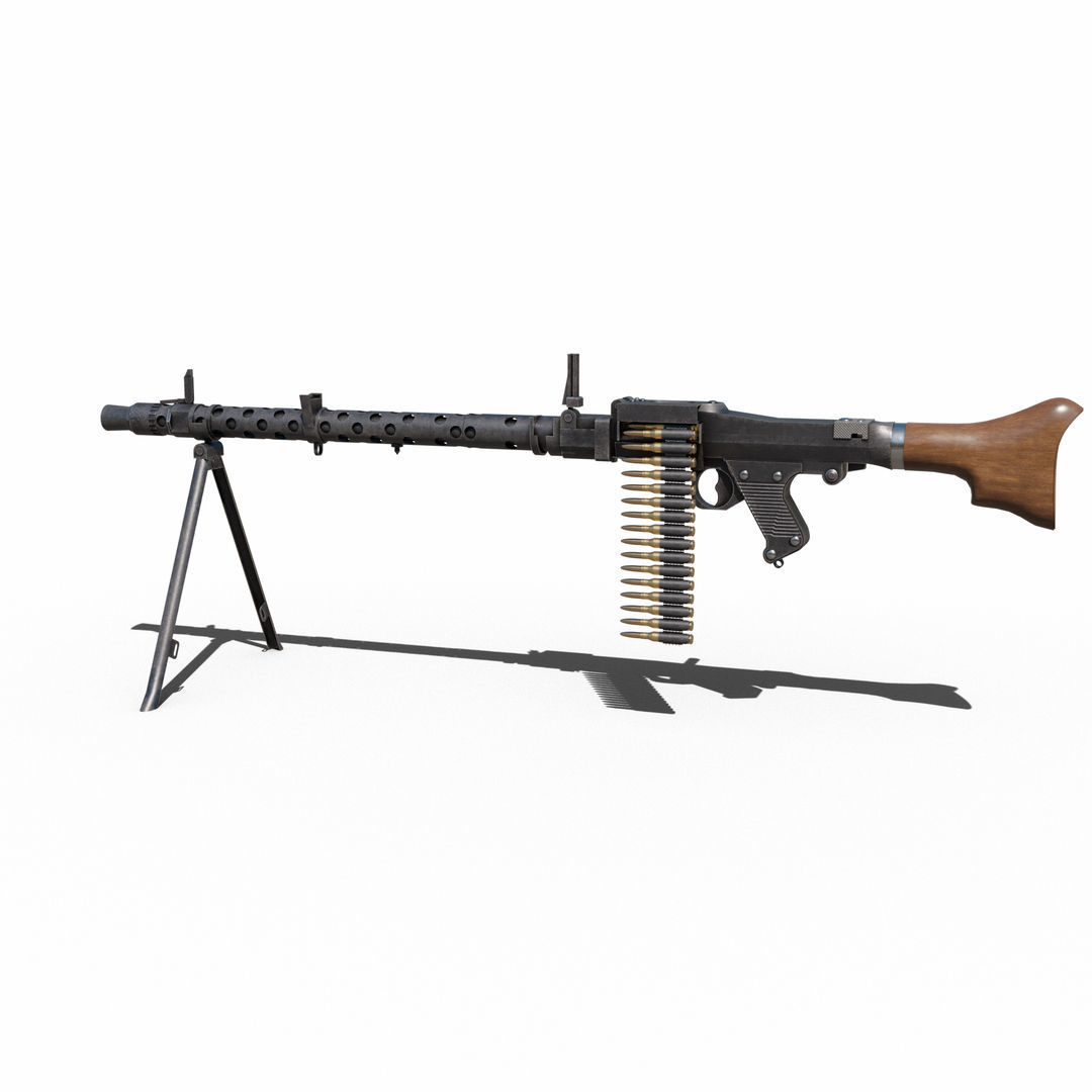 Maschinengewehr 34 - MG 34 - WW2 German Weapon Low-poly 3D model_21