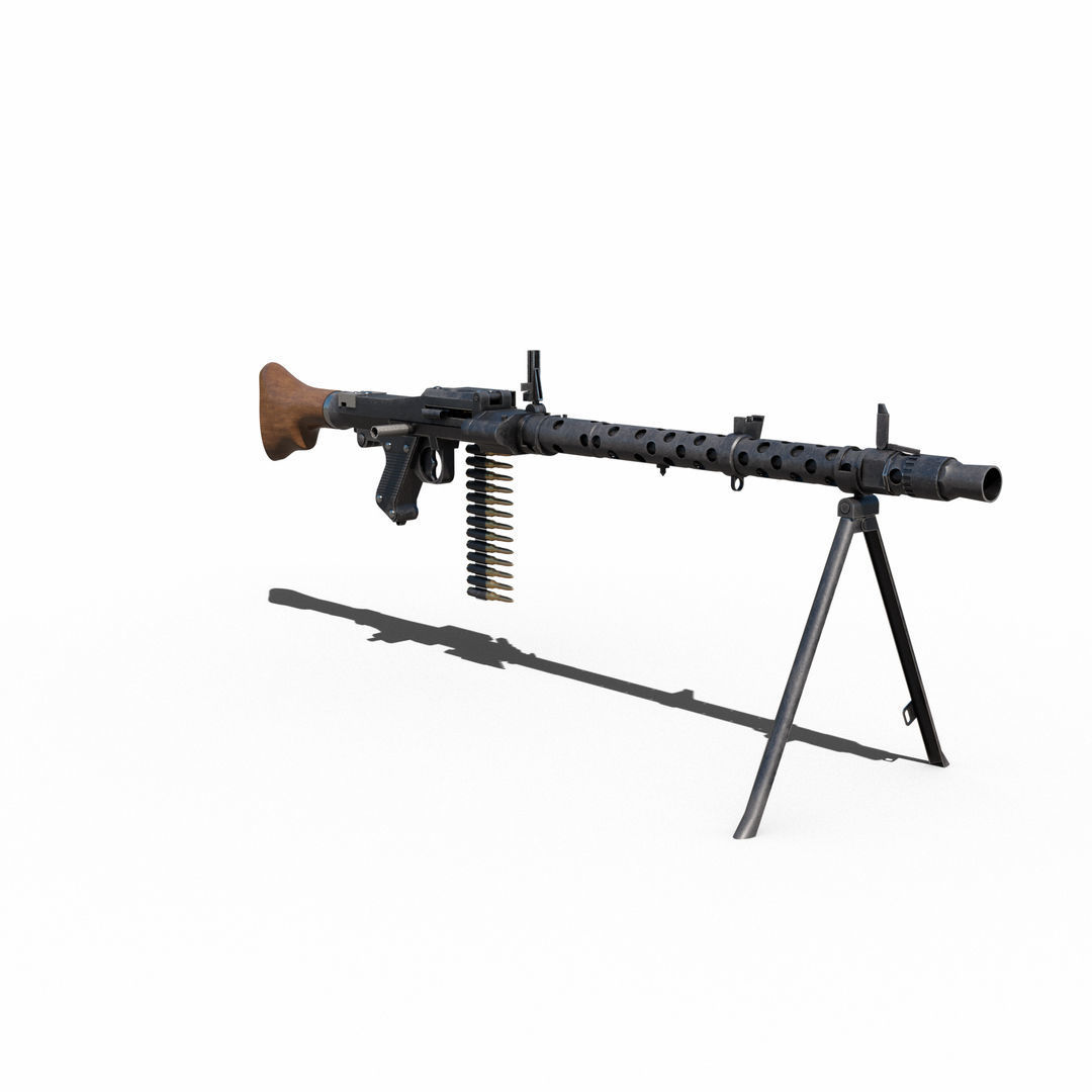 Maschinengewehr 34 - MG 34 - WW2 German Weapon Low-poly 3D model_10