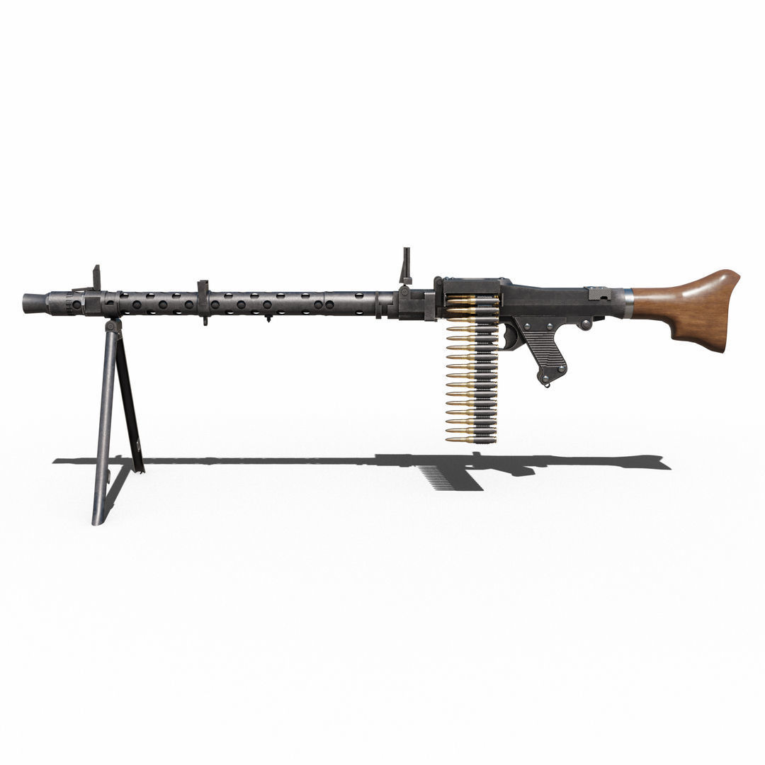 Maschinengewehr 34 - MG 34 - WW2 German Weapon Low-poly 3D model_22