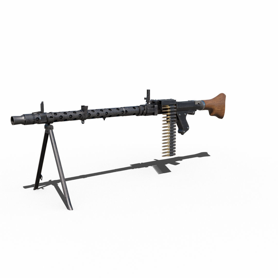 Maschinengewehr 34 - MG 34 - WW2 German Weapon Low-poly 3D model_5