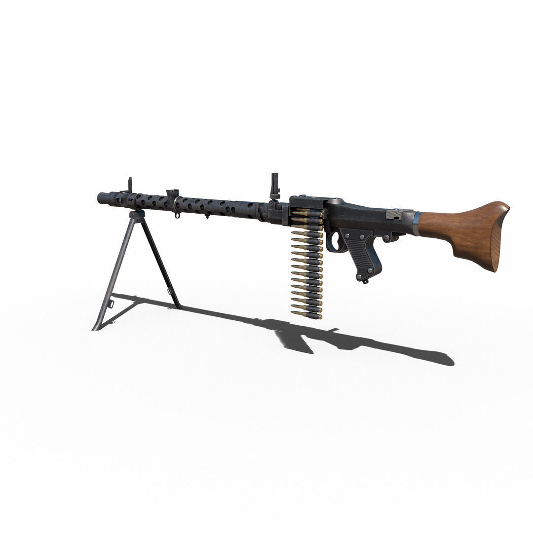 Maschinengewehr 34 - MG 34 - WW2 German Weapon Low-poly 3D model_19