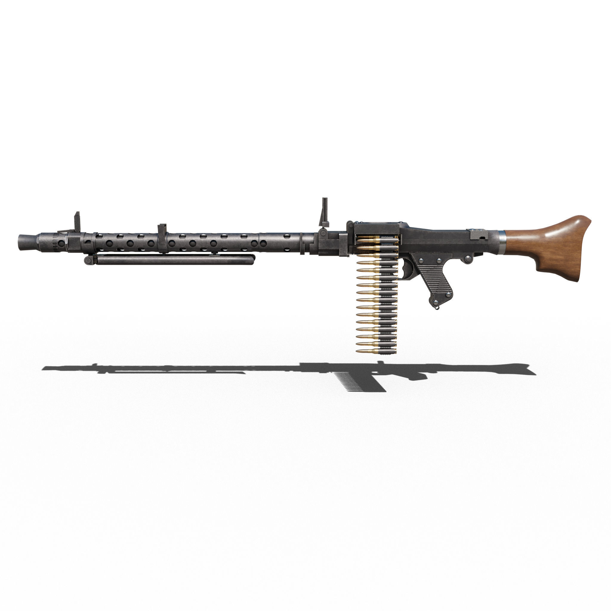 Maschinengewehr 34 - MG 34 - WW2 German Weapon Low-poly 3D model_2