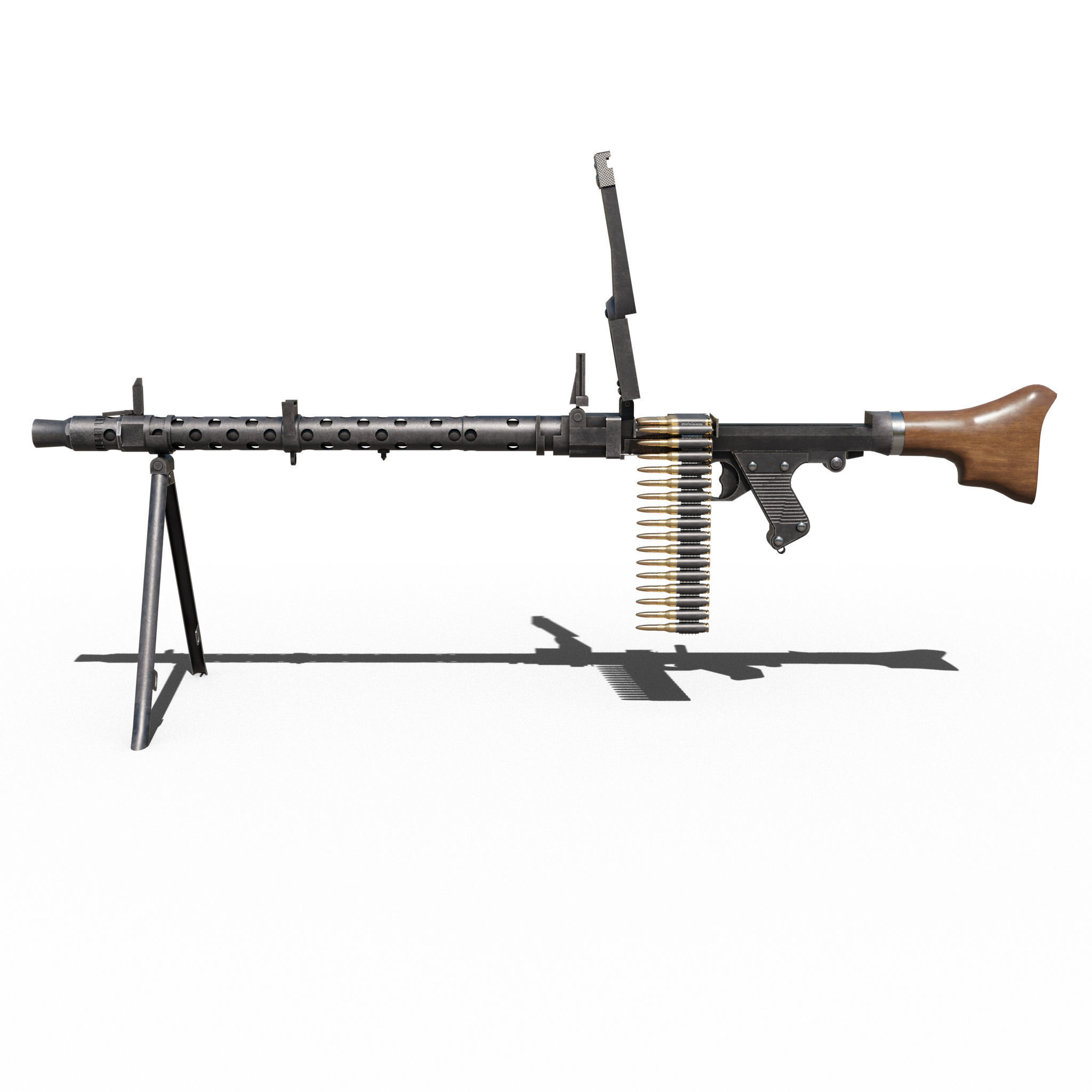 Maschinengewehr 34 - MG 34 - WW2 German Weapon Low-poly 3D model_1