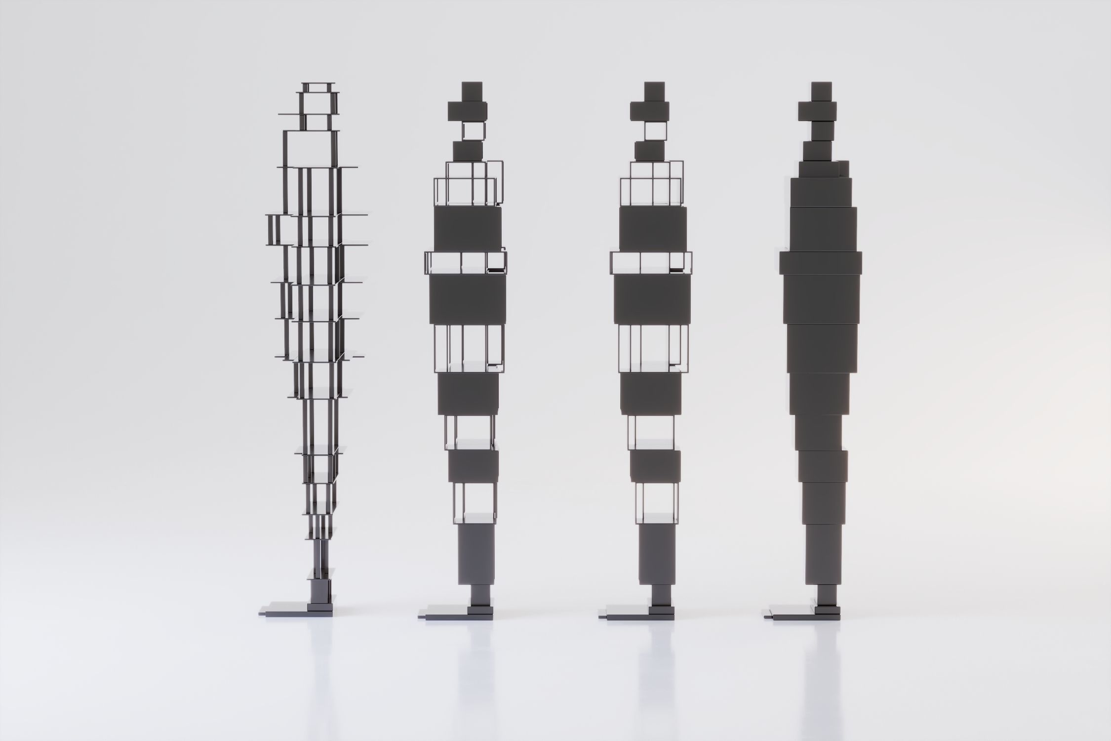 Abstract Human Figure Sculpture Low-poly 3D model_1