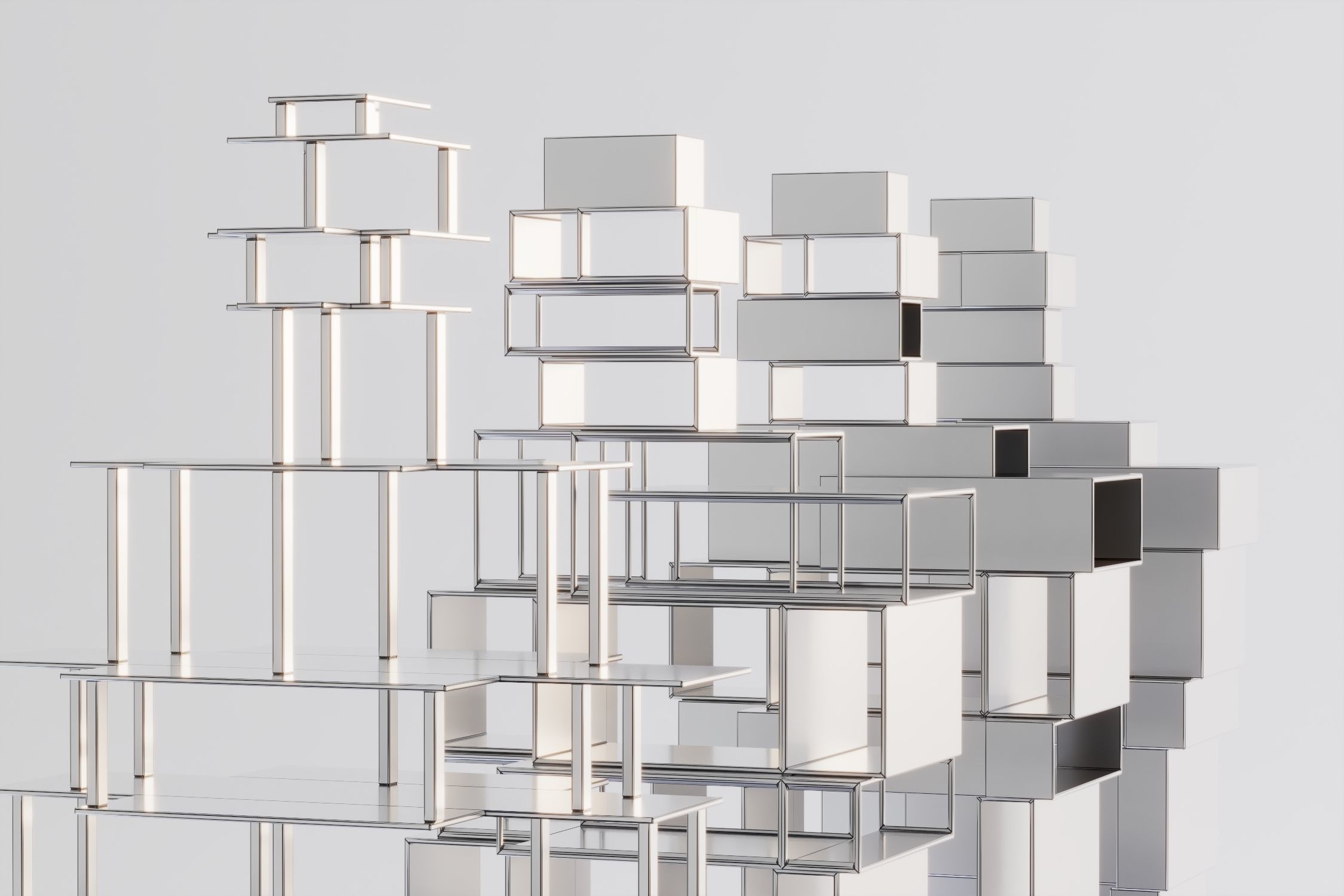 Abstract Human Figure Sculpture Low-poly 3D model_4