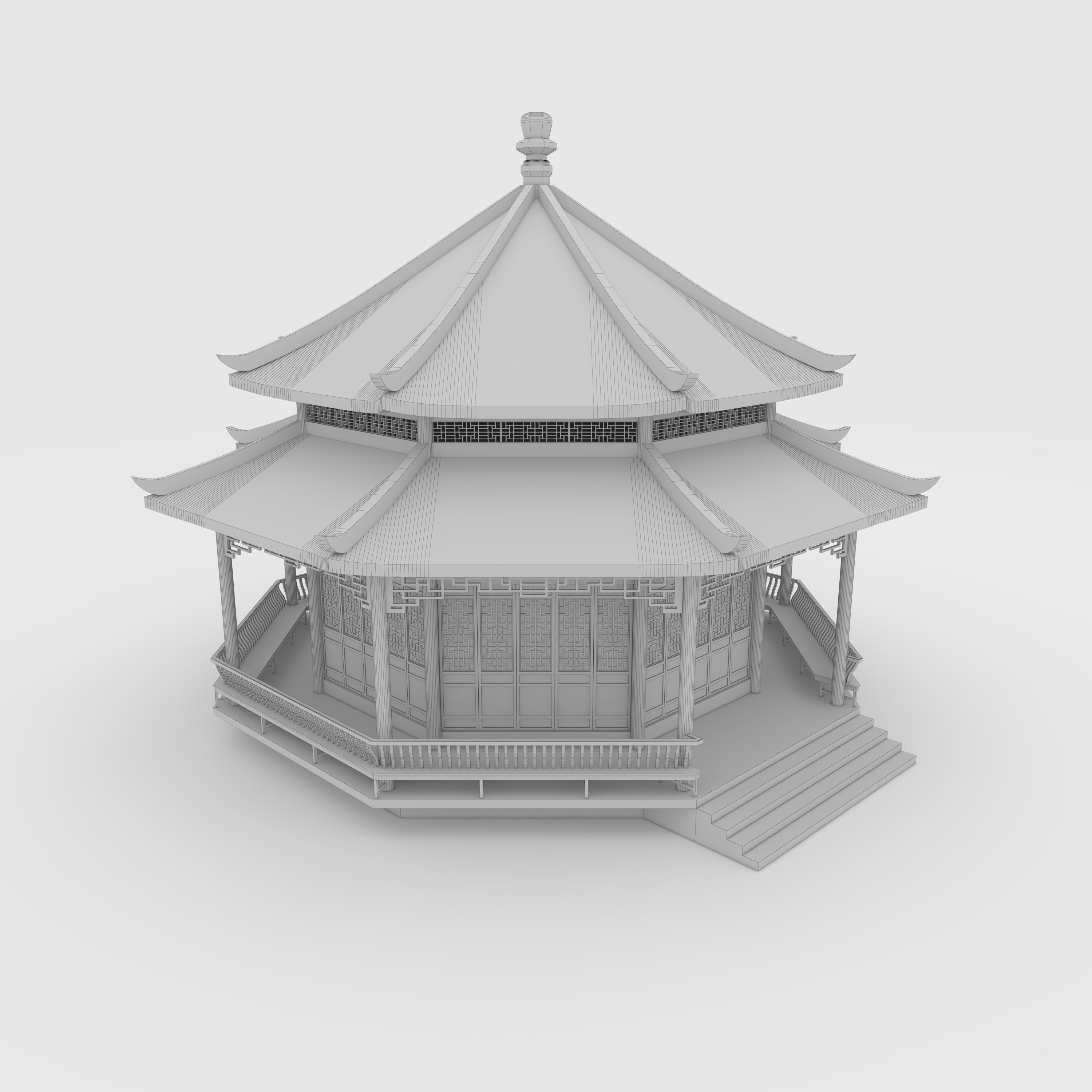 Chinese Temple 3D model_9