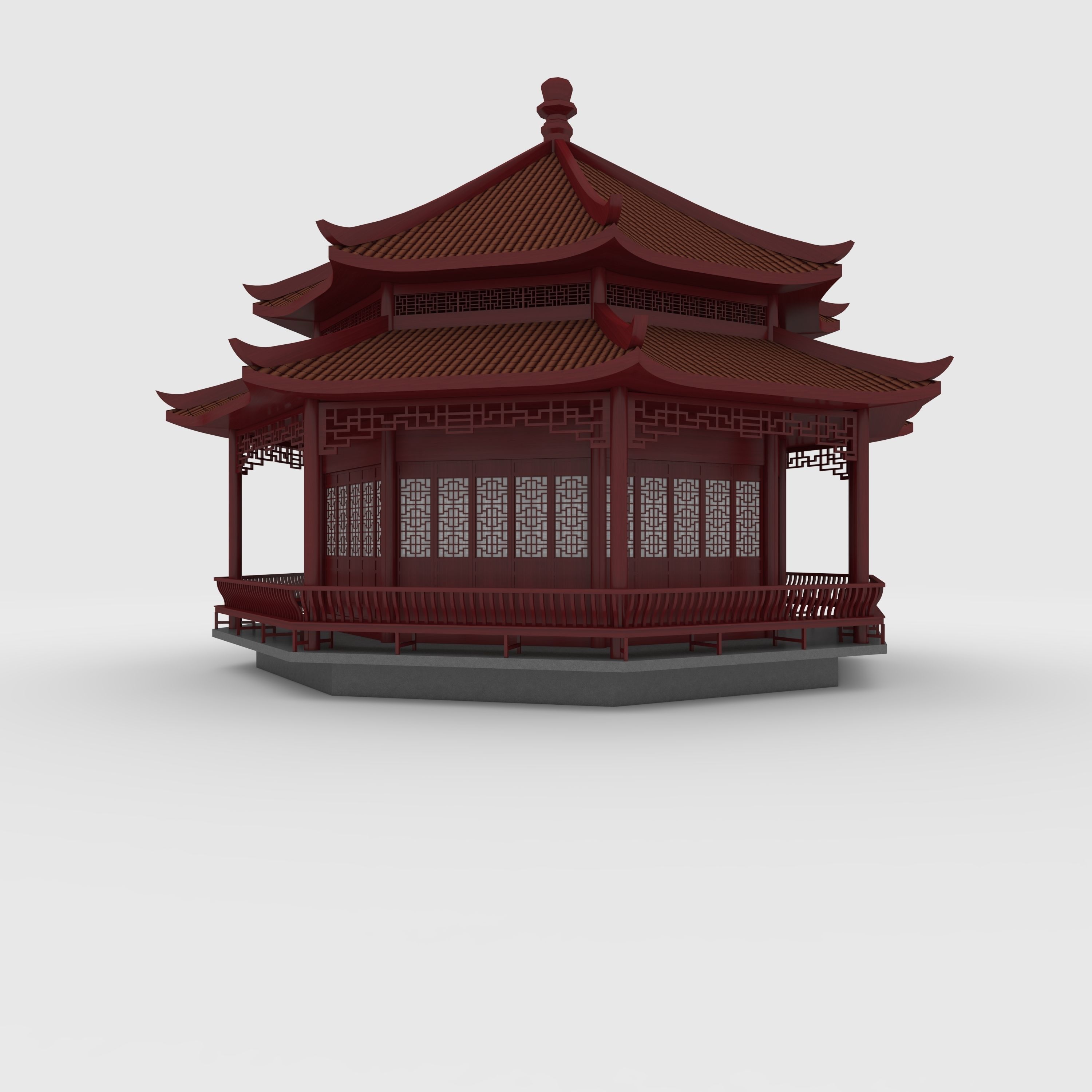 Chinese Temple 3D model_6