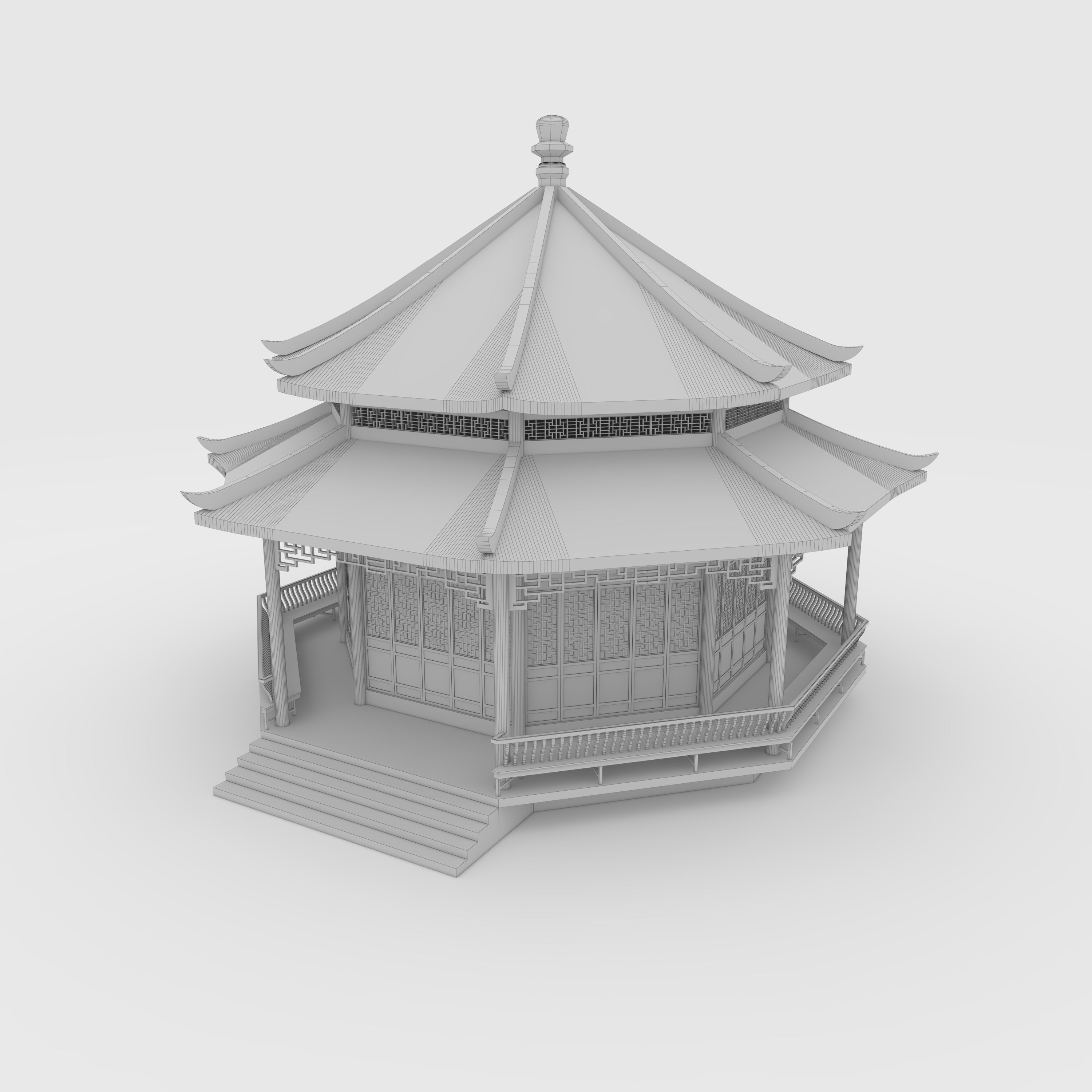 Chinese Temple 3D model_13