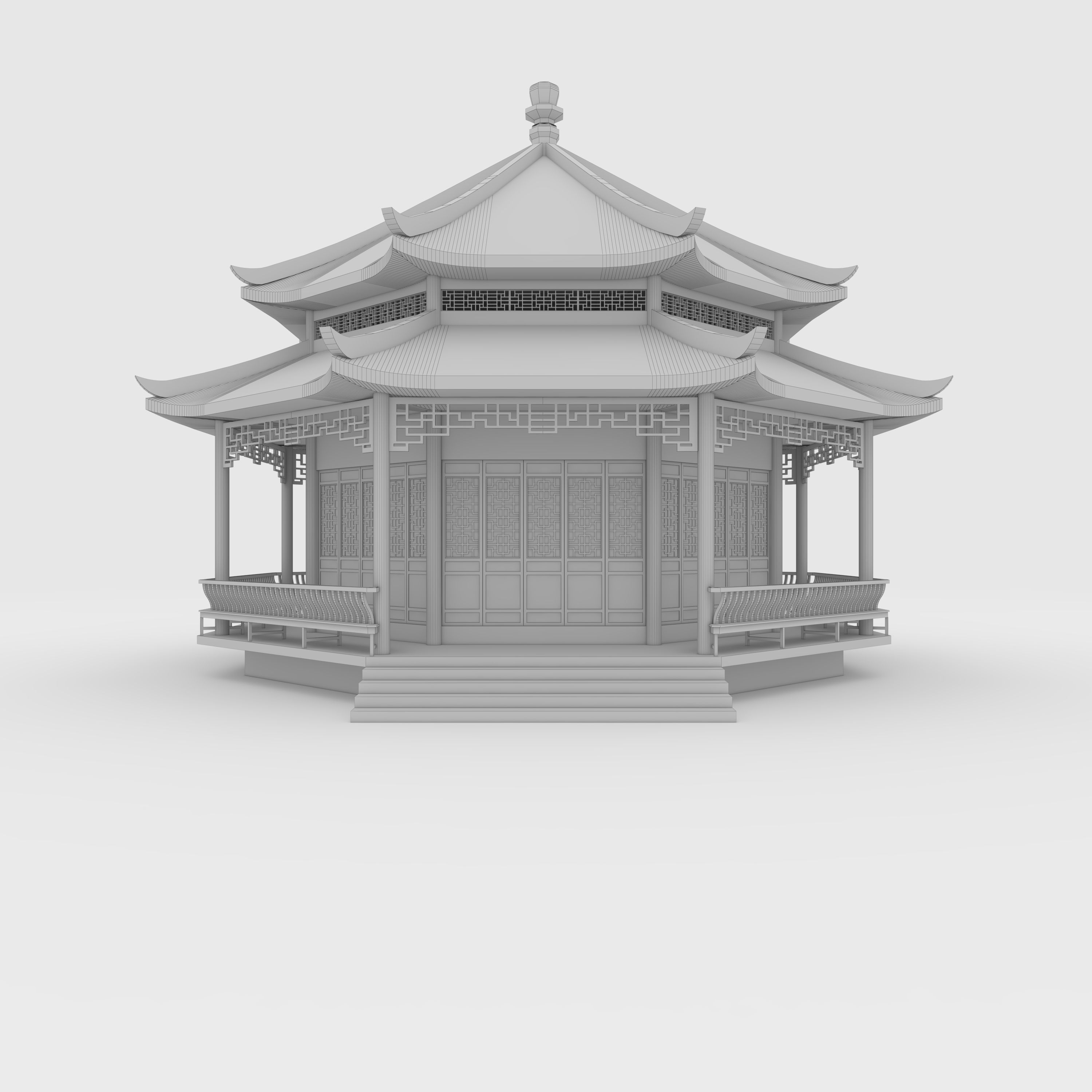 Chinese Temple 3D model_3