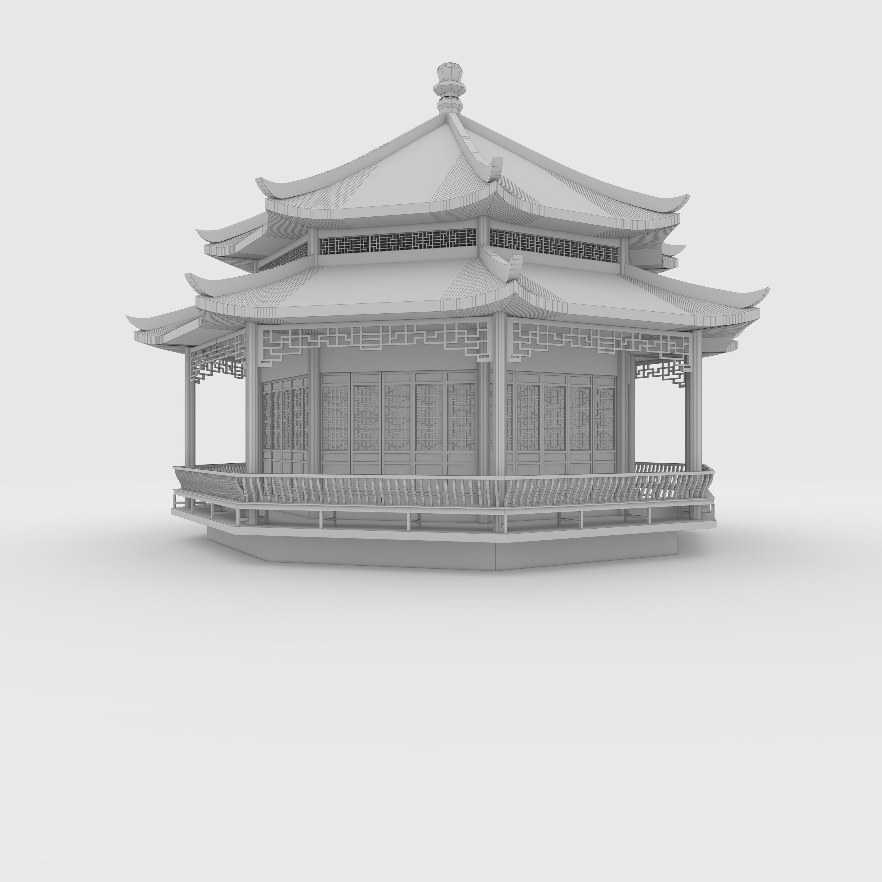 Chinese Temple 3D model_7