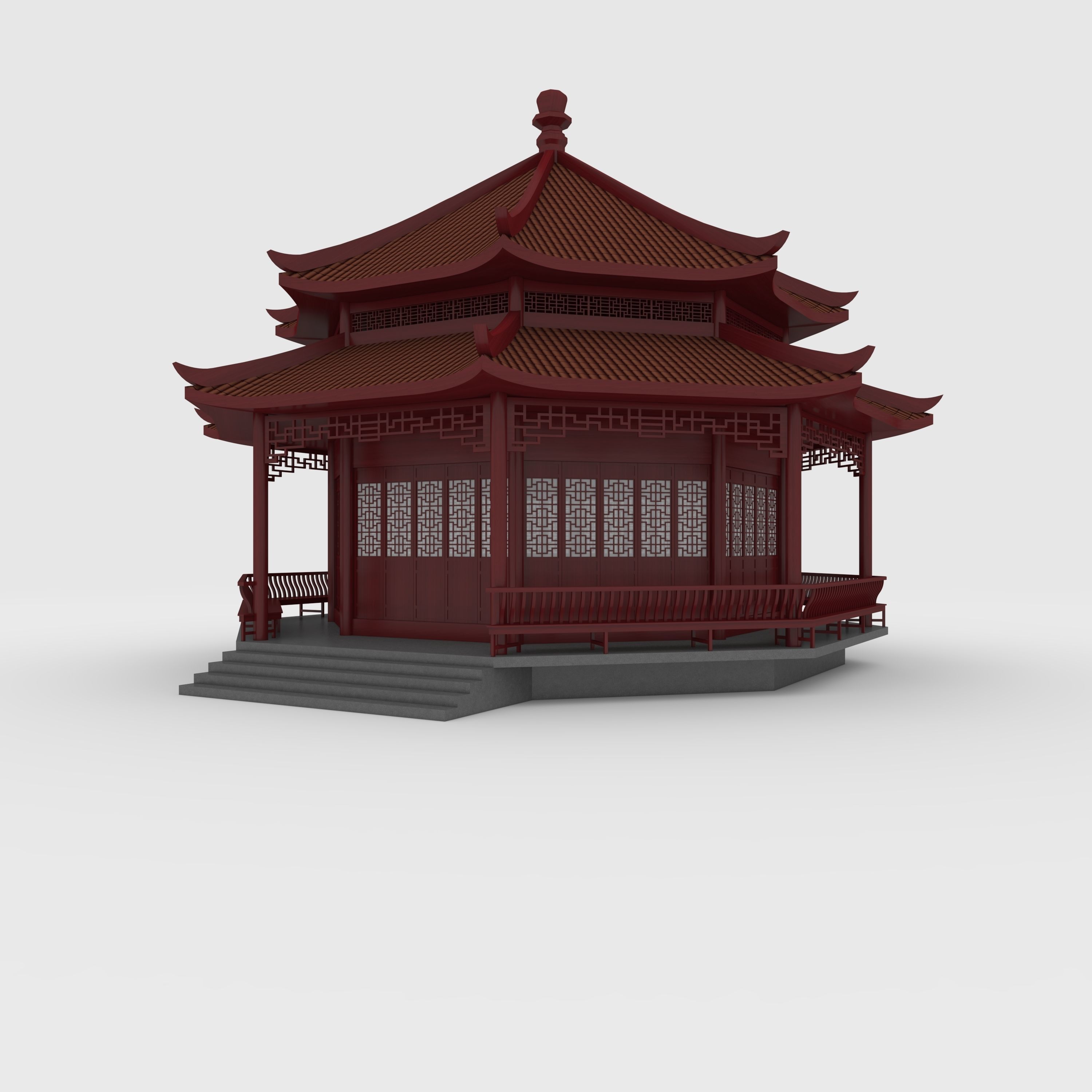 Chinese Temple 3D model_4