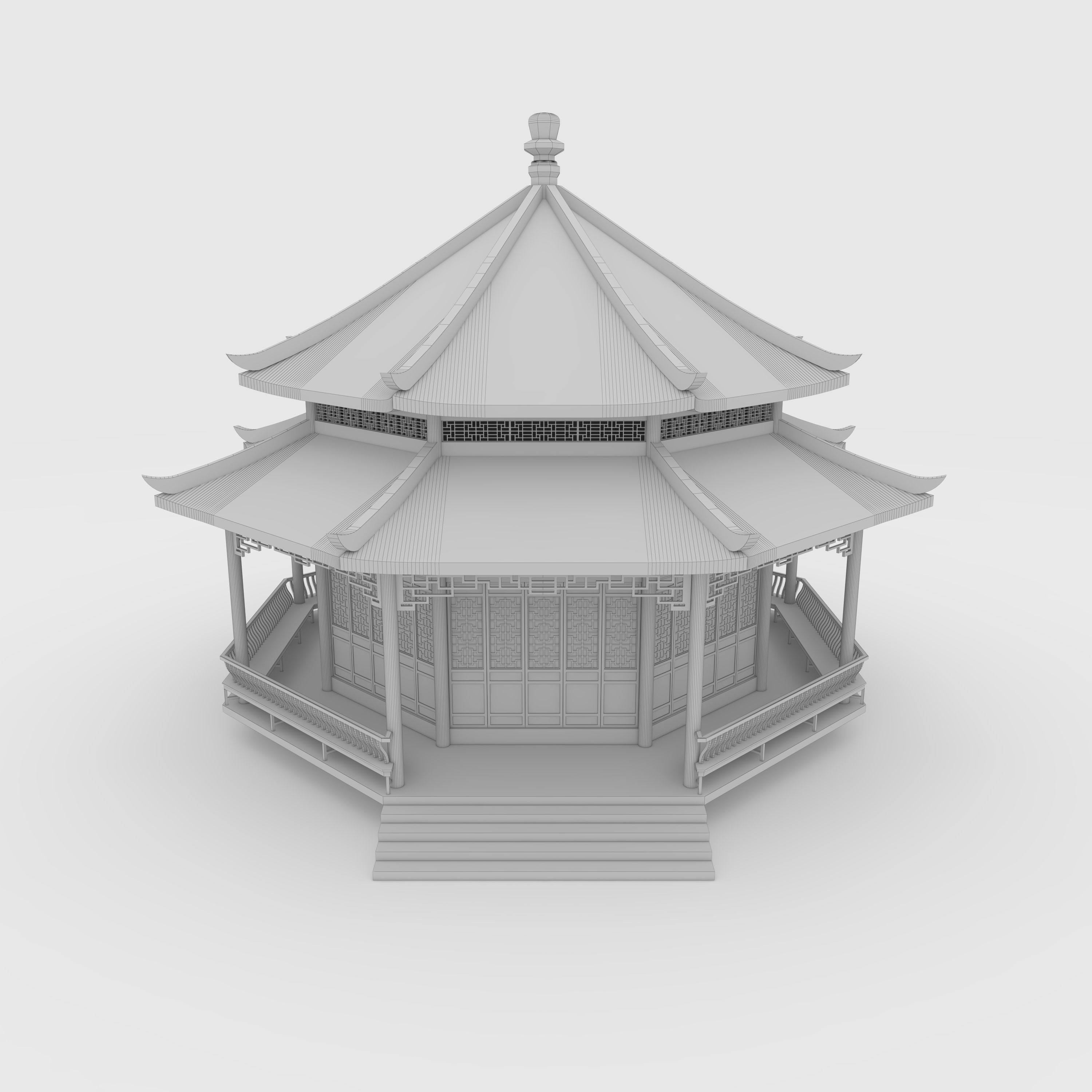Chinese Temple 3D model_11