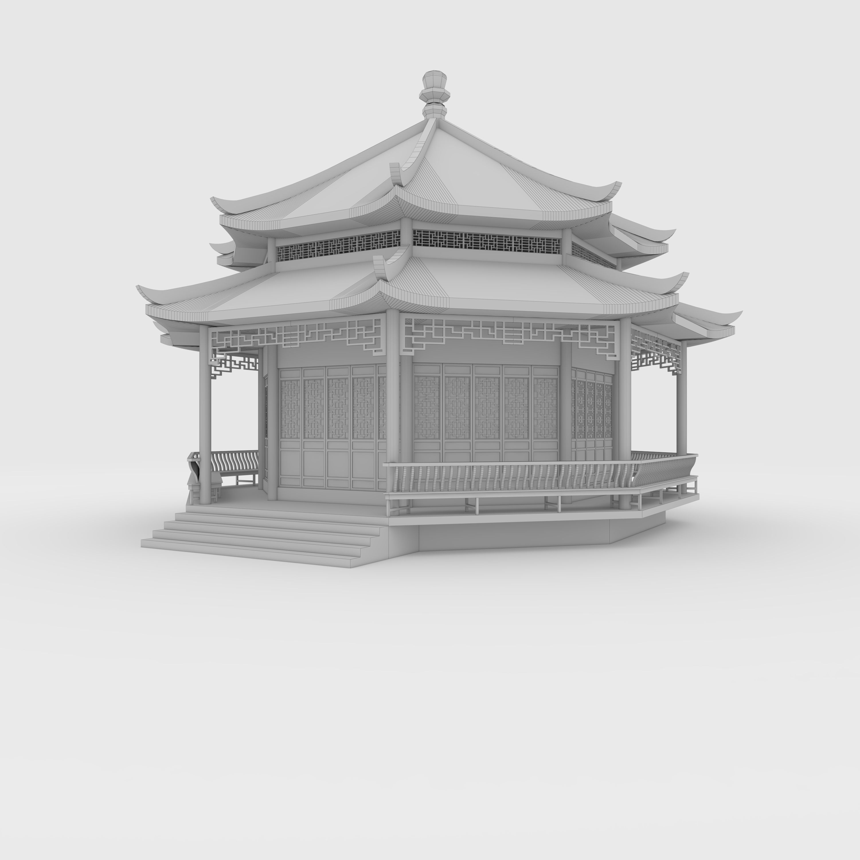 Chinese Temple 3D model_5