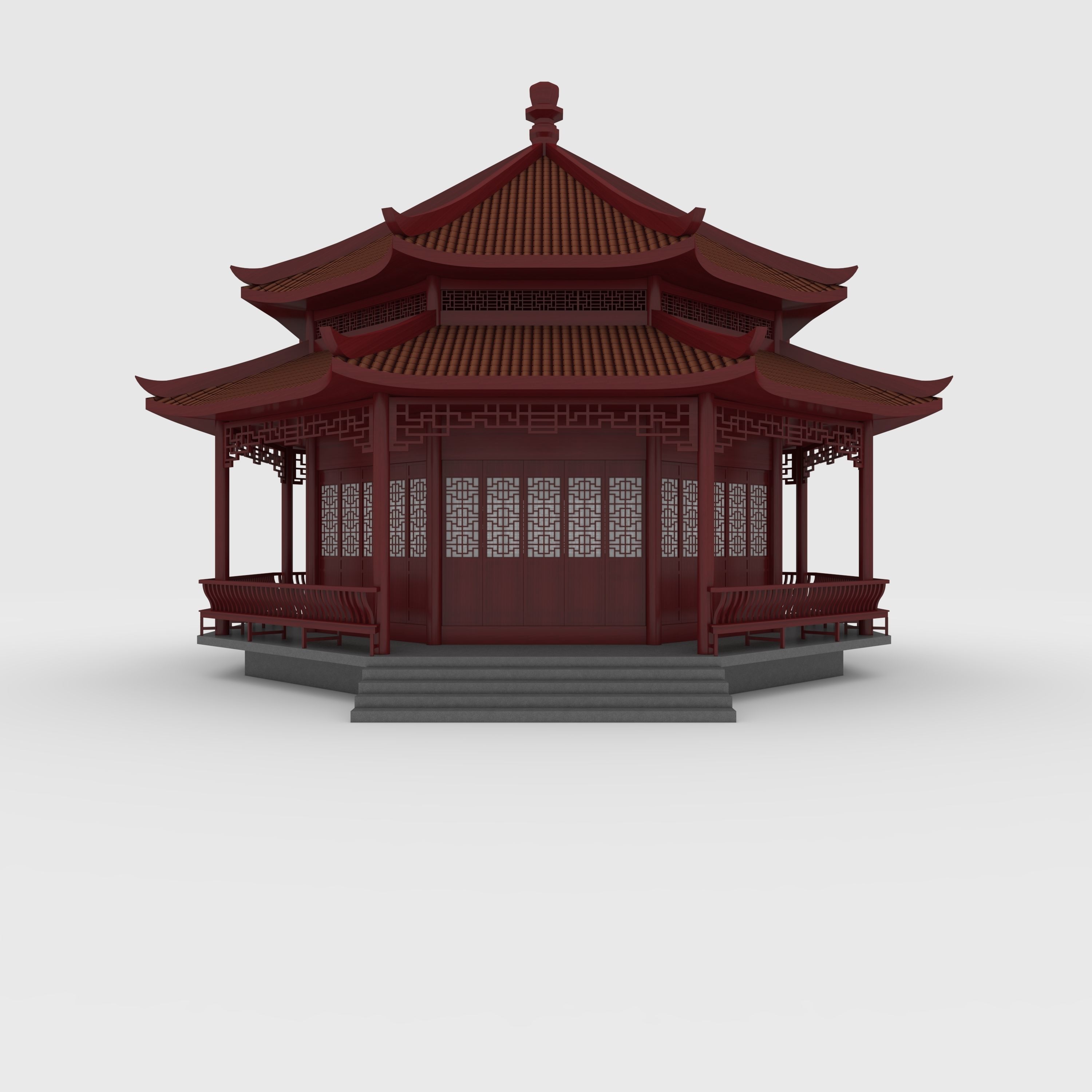 Chinese Temple 3D model_2