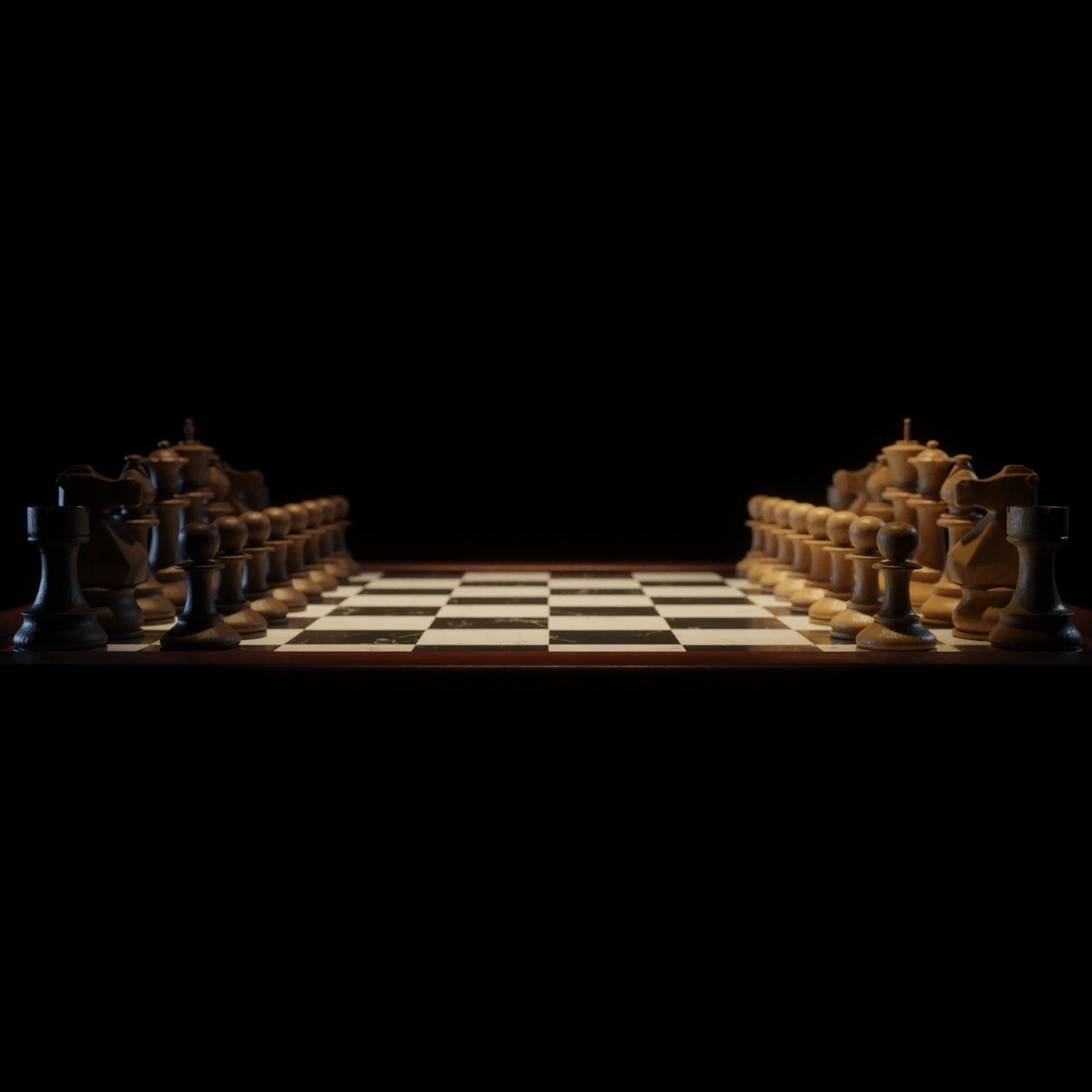 Chess Set board Low-poly 3D model_5