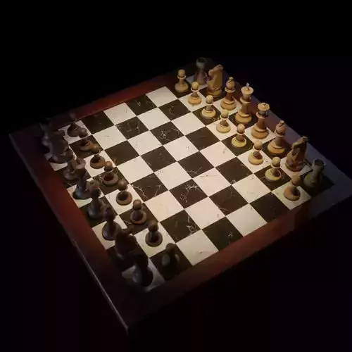 Chess Set board Low-poly 3D model
