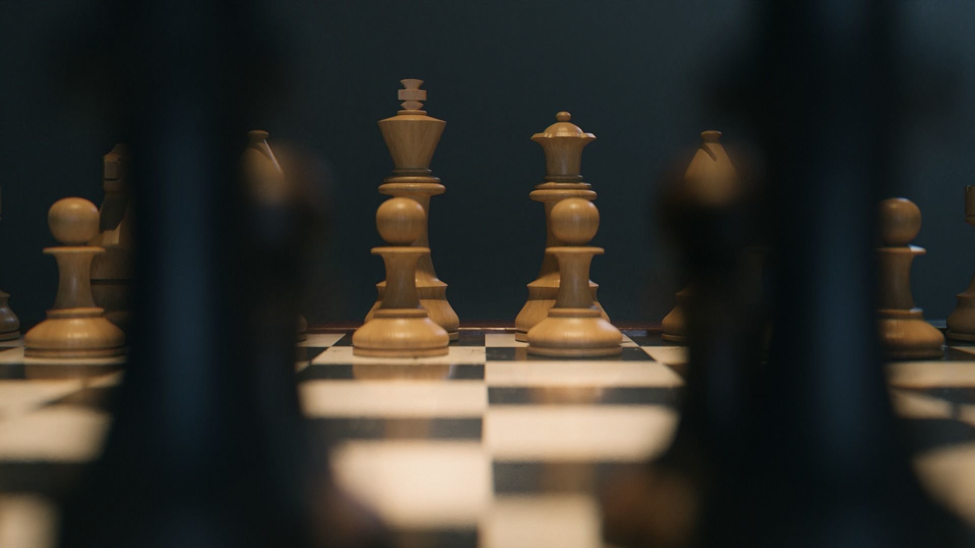 Chess Set board Low-poly 3D model_1