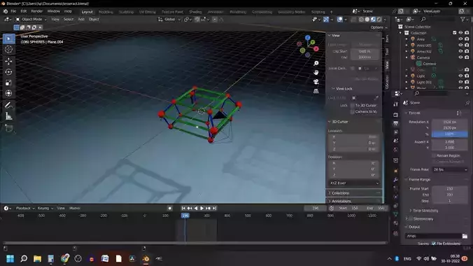 TESSERACT WITH MOTION Low-poly 3D model