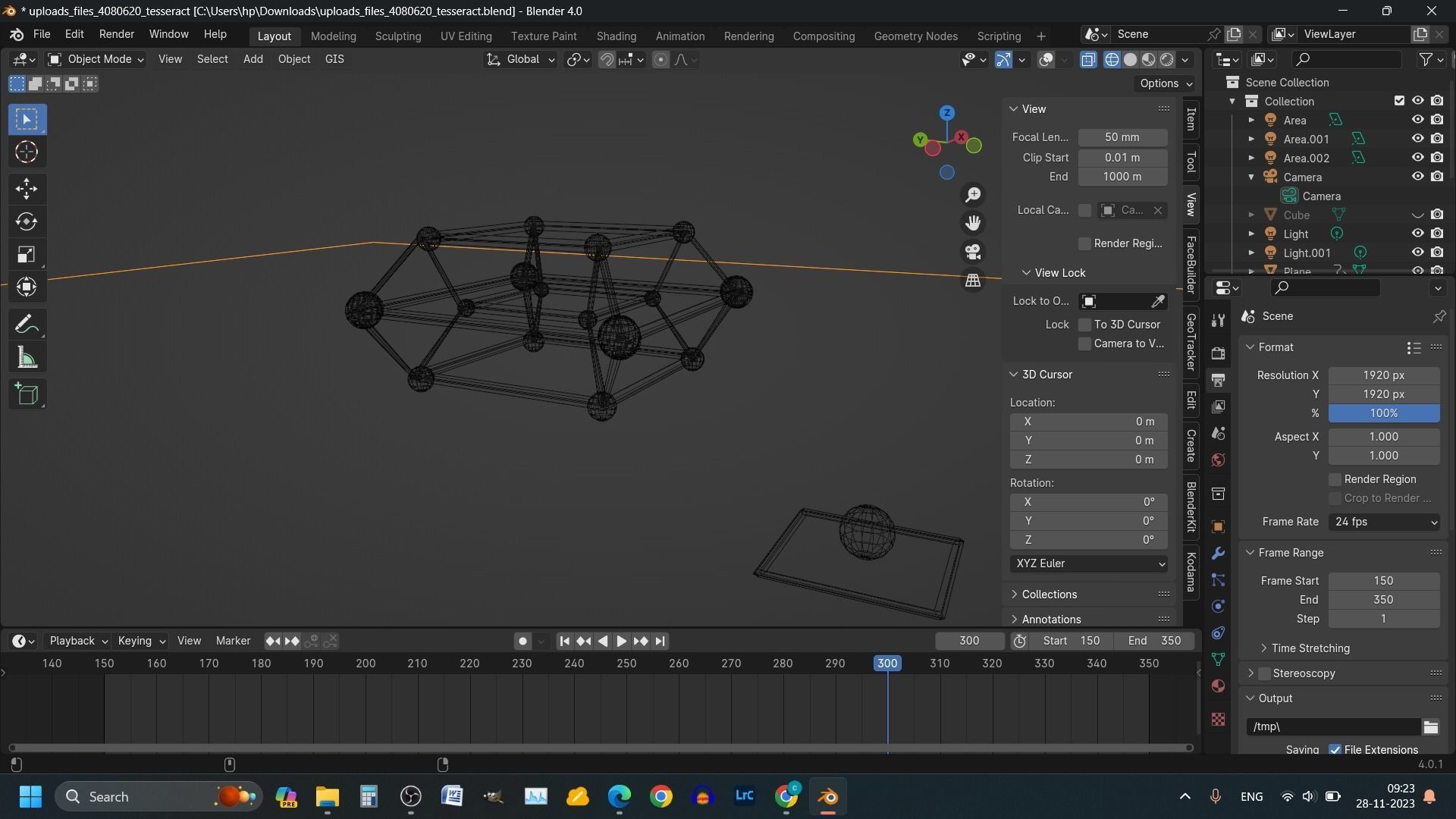 TESSERACT WITH MOTION Low-poly 3D model_12