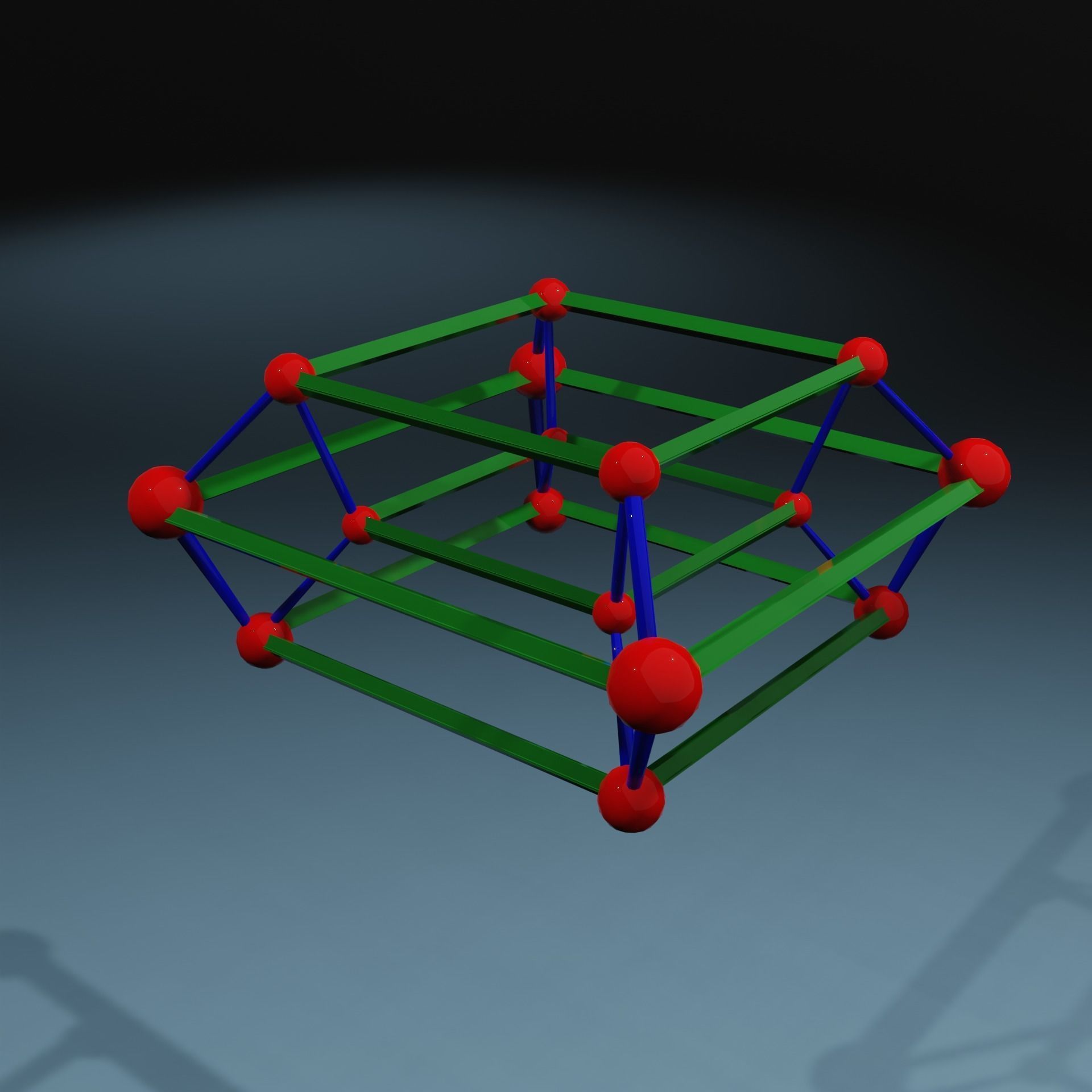 TESSERACT WITH MOTION Low-poly 3D model_14