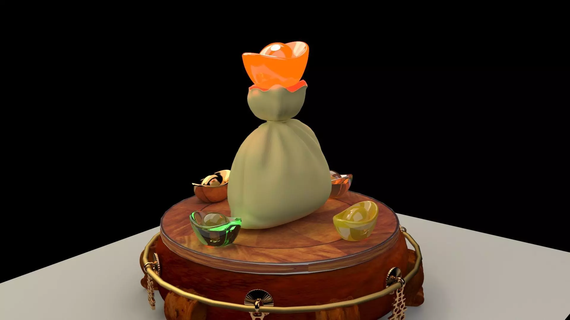 Chinese money bag 3D model