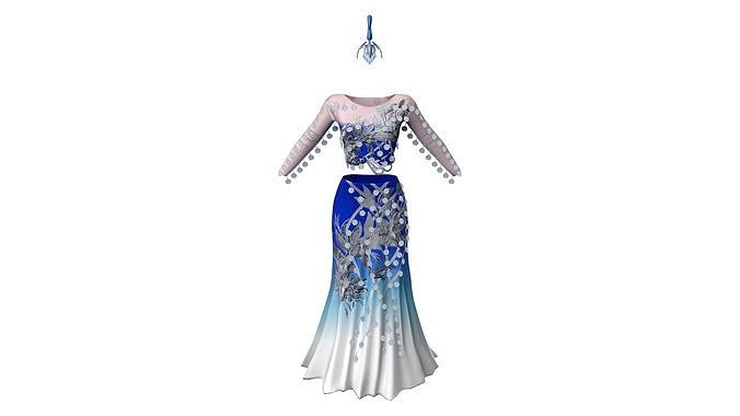Traditional Asian Peacock Dancing Costume Low-poly 3D model