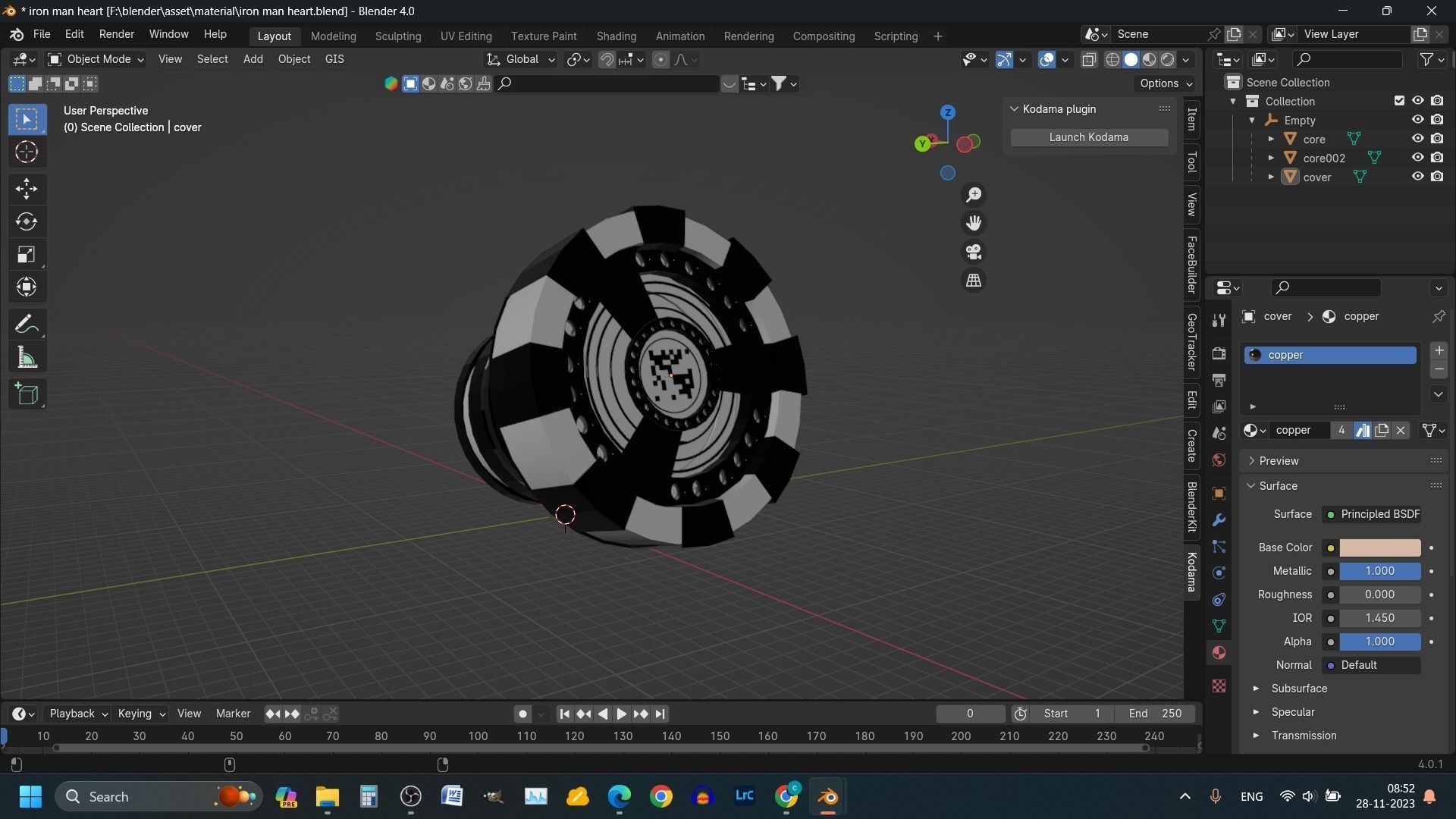 IRON MAN HEART the ARC reactor Low-poly 3D model_7