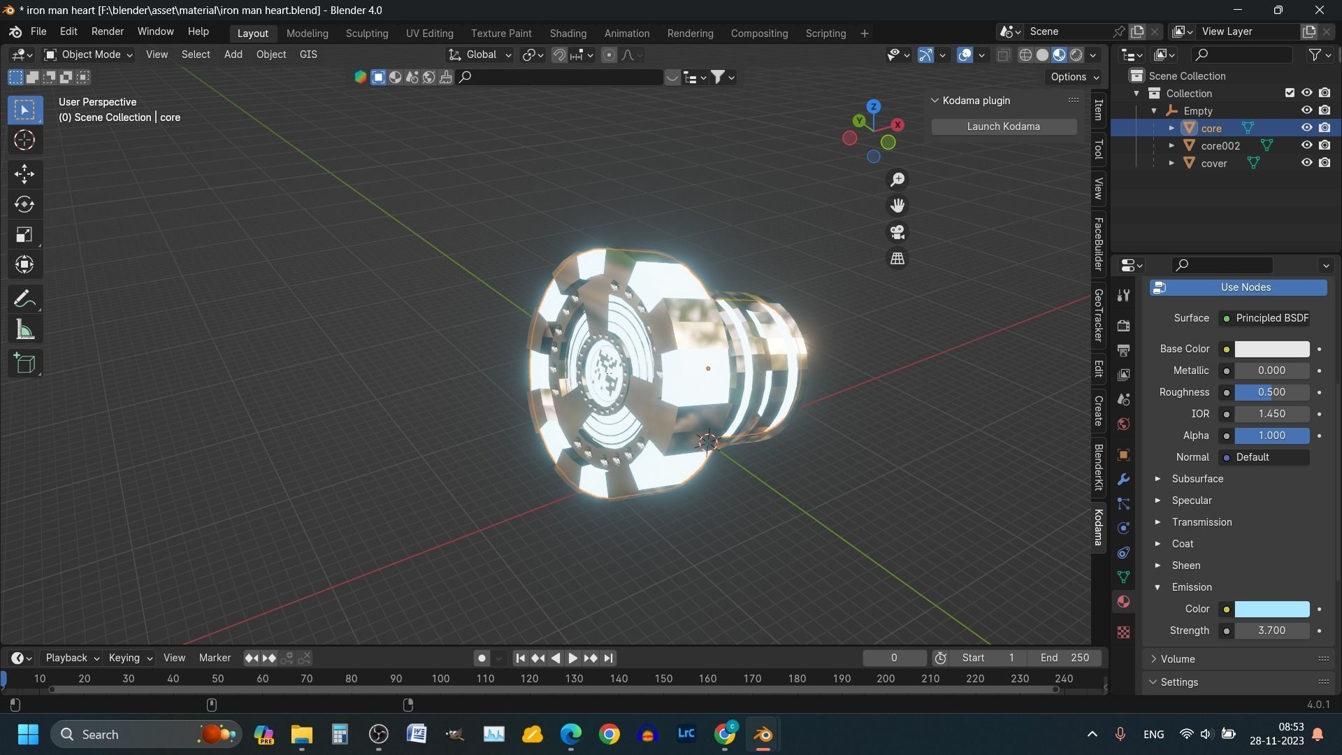 IRON MAN HEART the ARC reactor Low-poly 3D model_9