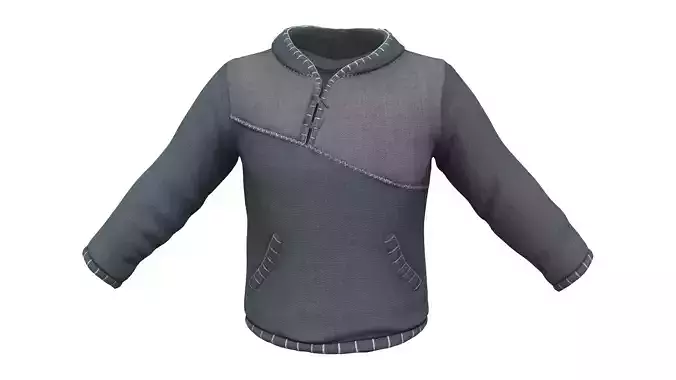 Men Ragged Thick Hooded Sweater Jumper