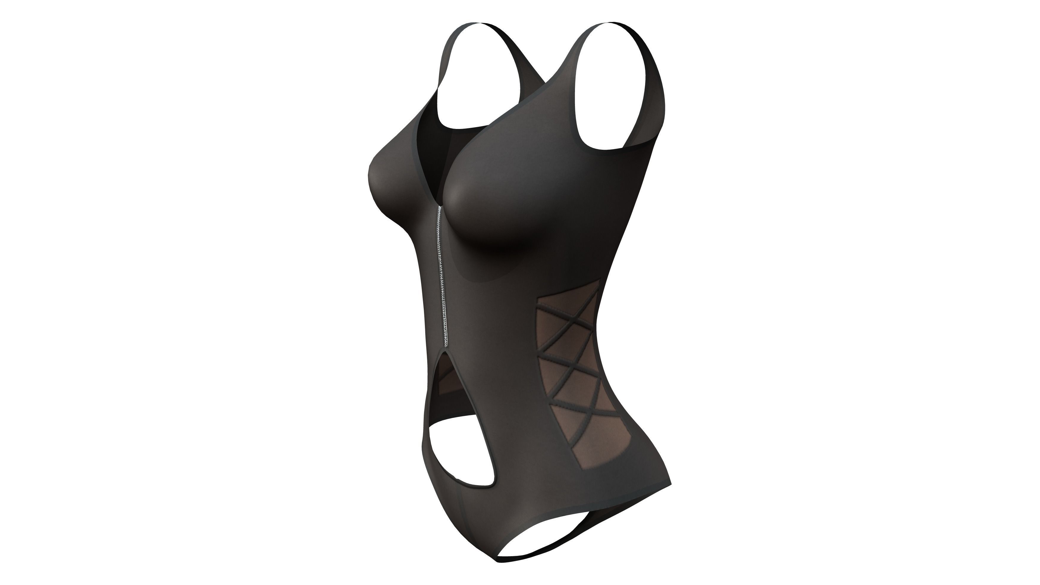 Cyber Cop Bodysuit Low-poly 3D model_2