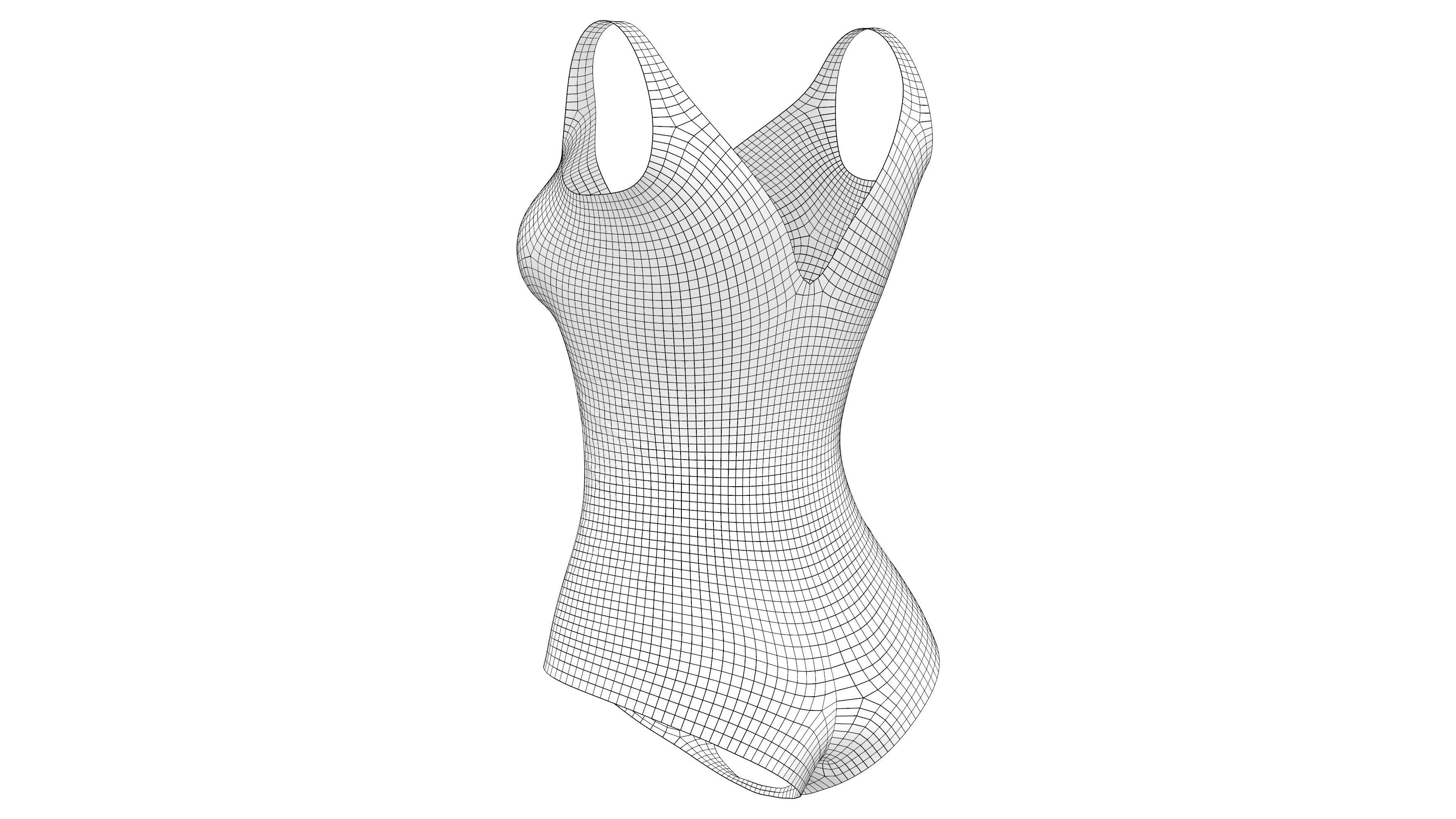 Cyber Cop Bodysuit Low-poly 3D model_7