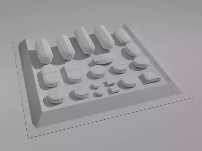 Pills Low Poly tray Low-poly 3D model