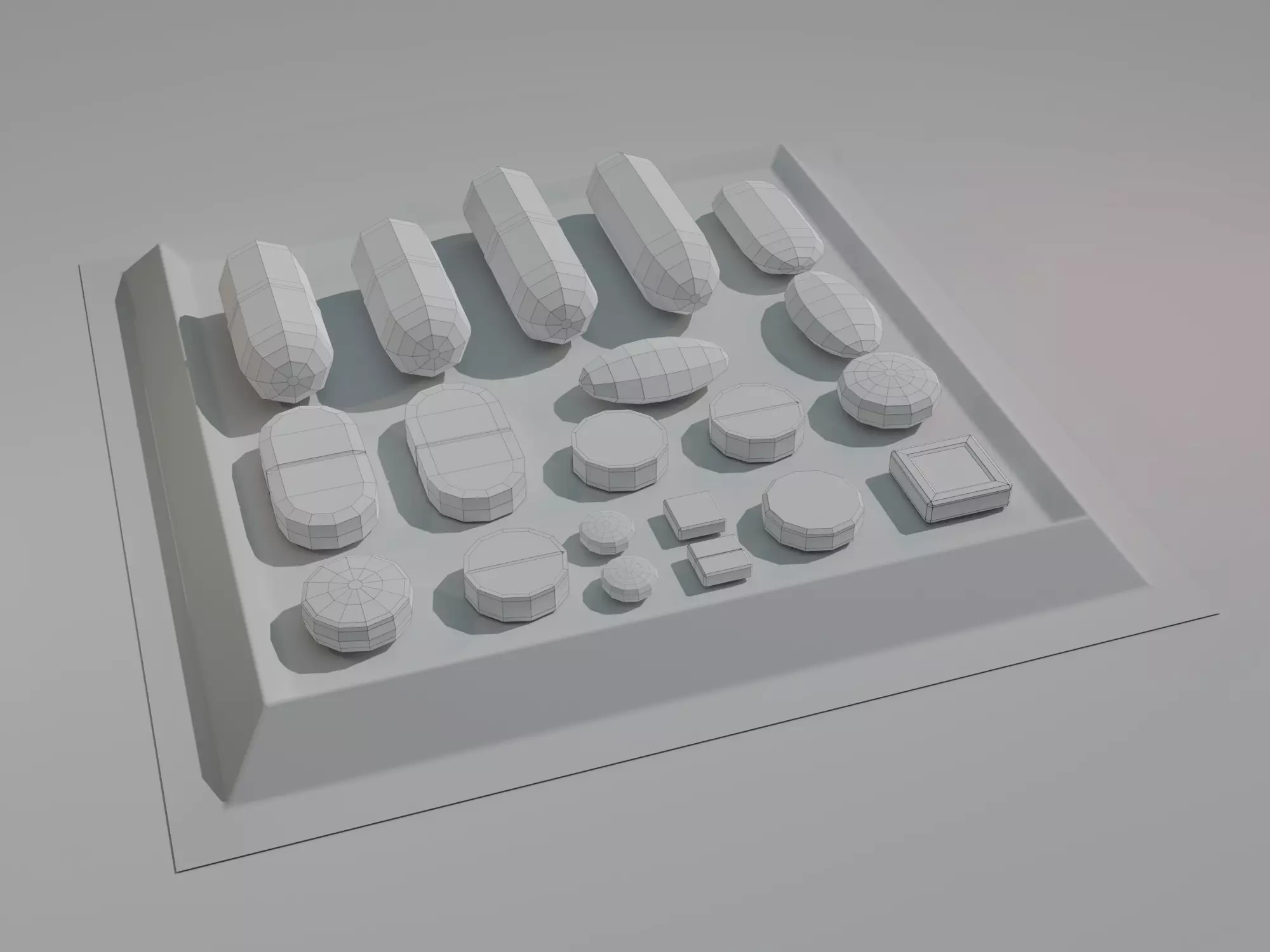 Pills Low Poly tray Low-poly 3D model