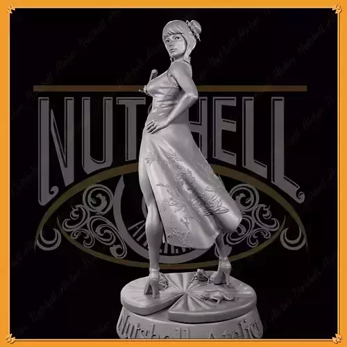 Nutshell Atelier - China Dress girl - NSFW 3D print model