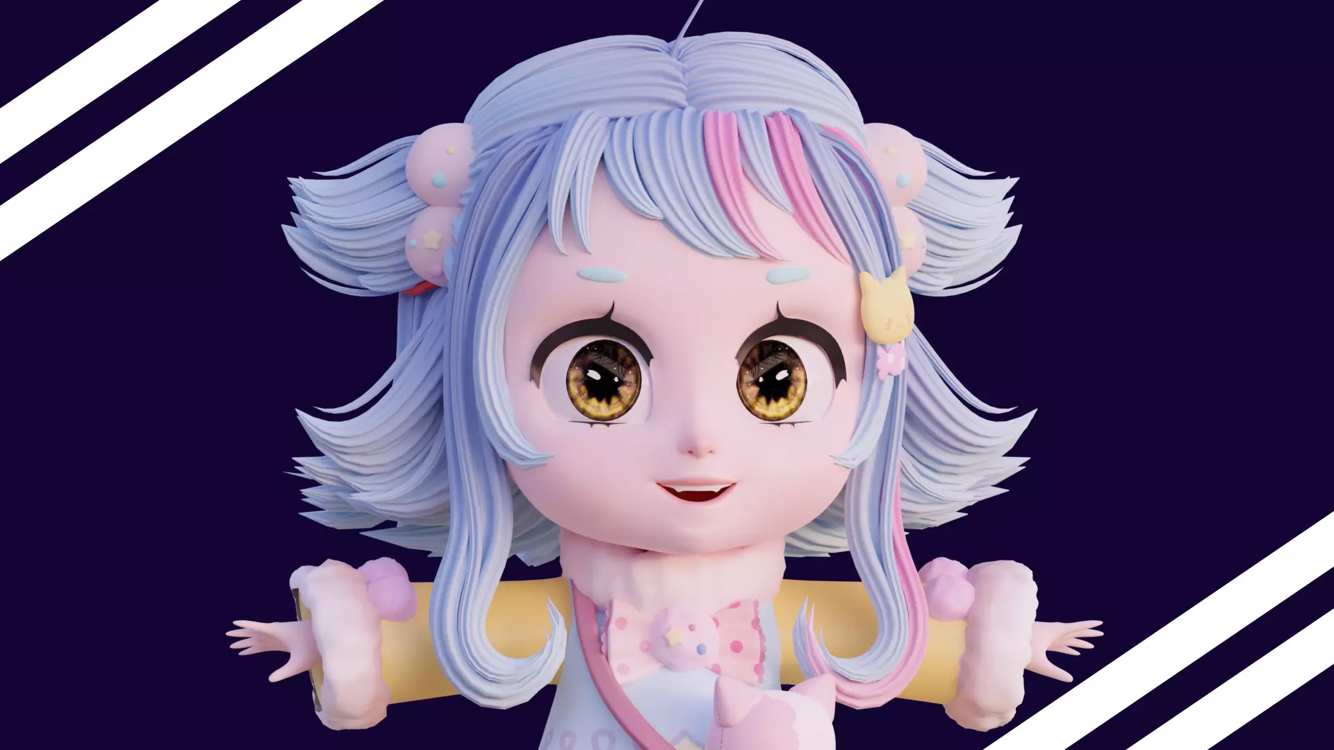Chibi Character - Ready to rig 3D model_0