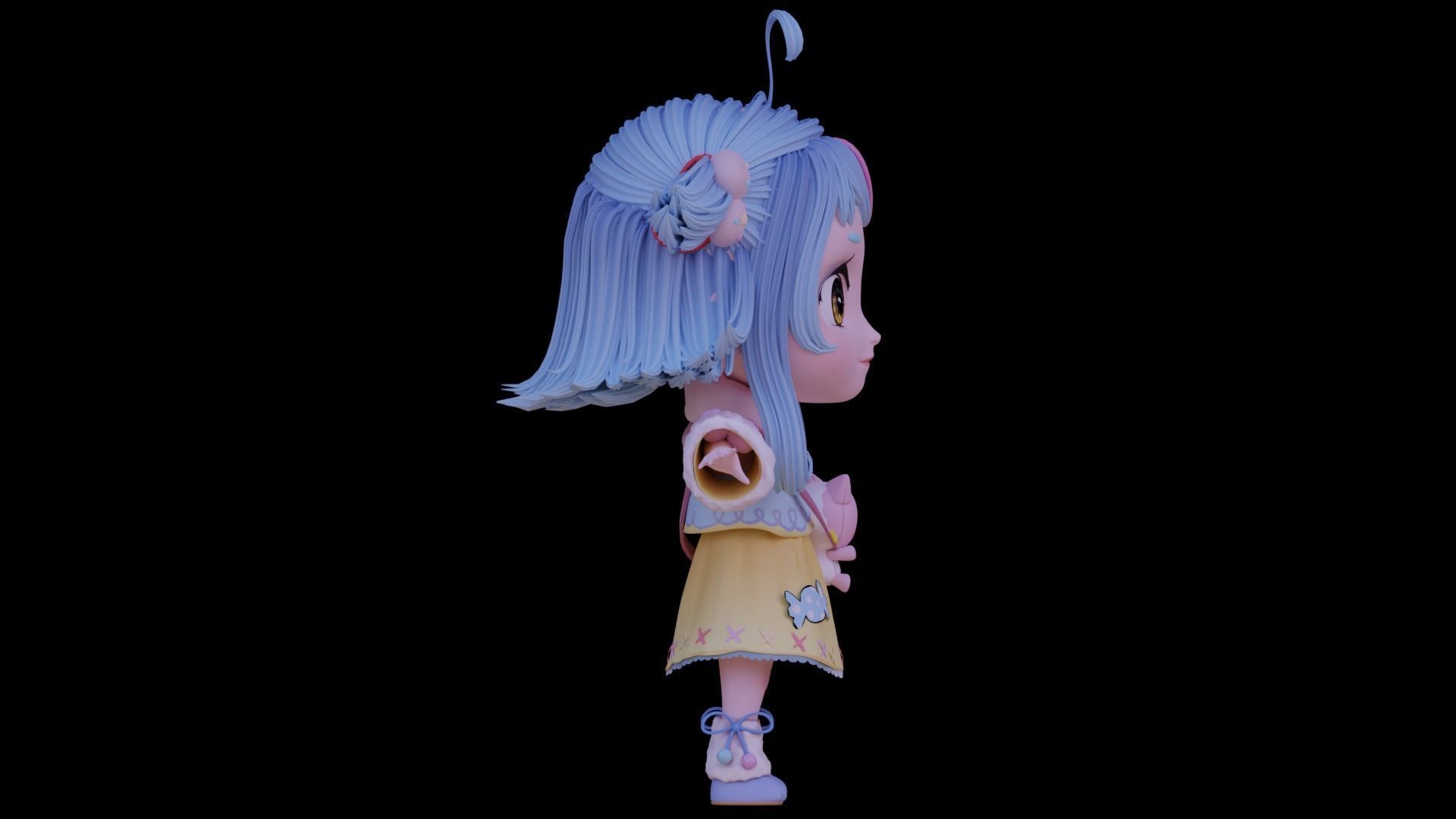 Chibi Character - Ready to rig 3D model_6