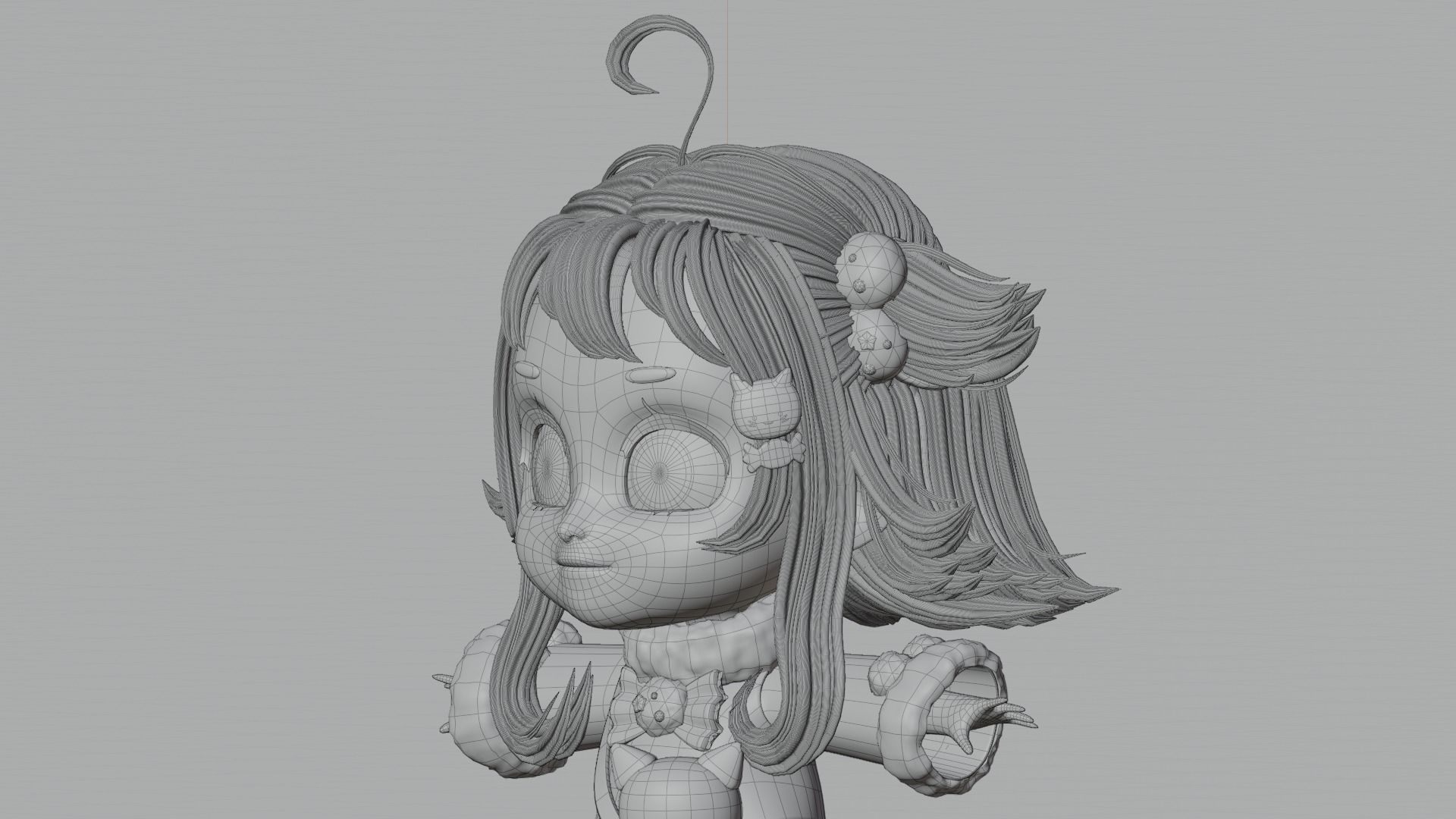 Chibi Character - Ready to rig 3D model_26