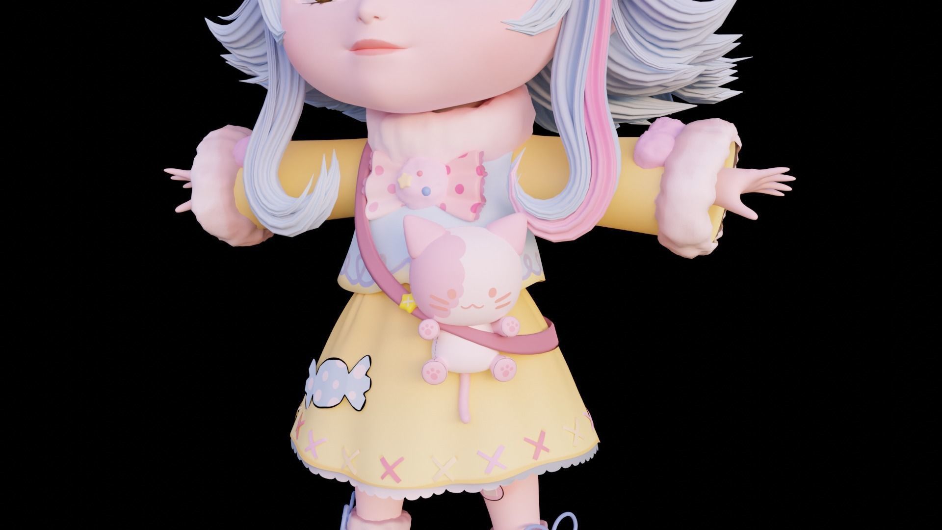 Chibi Character - Ready to rig 3D model_20