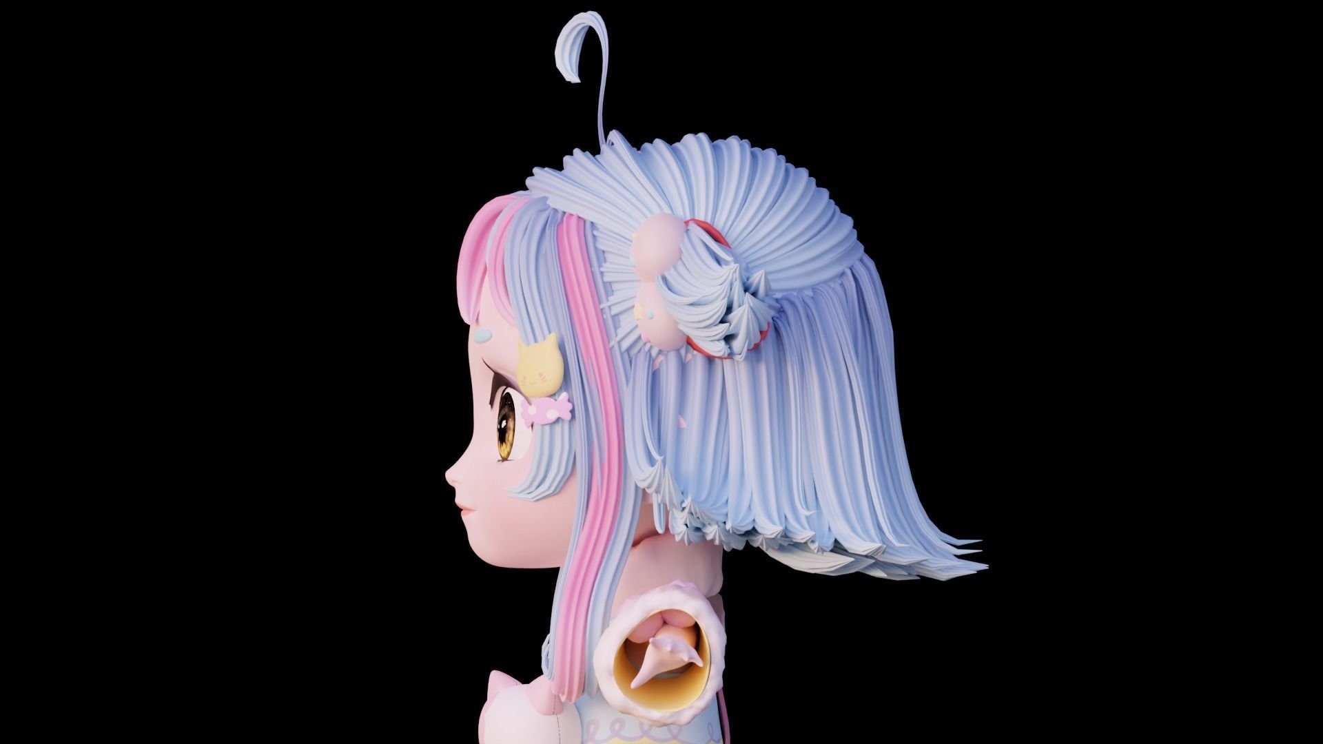 Chibi Character - Ready to rig 3D model_12