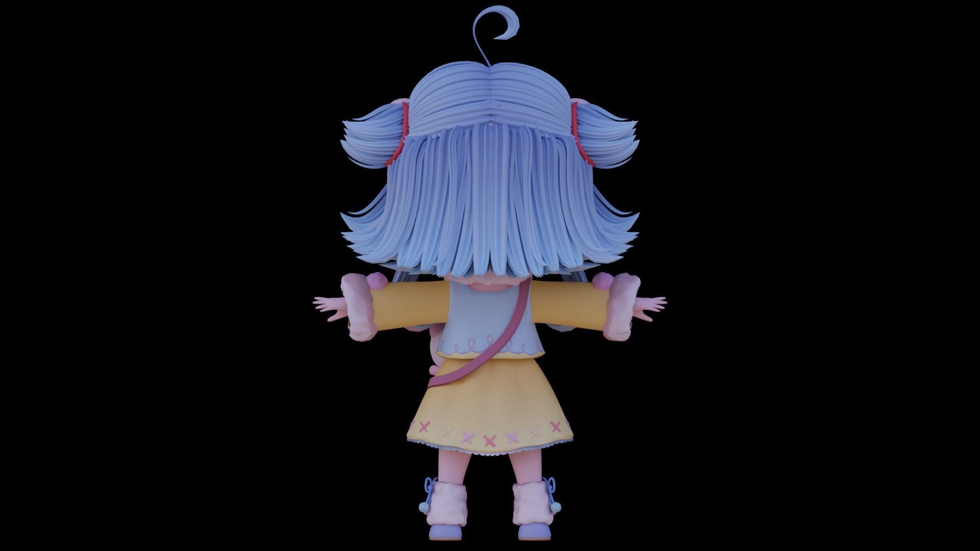 Chibi Character - Ready to rig 3D model_5