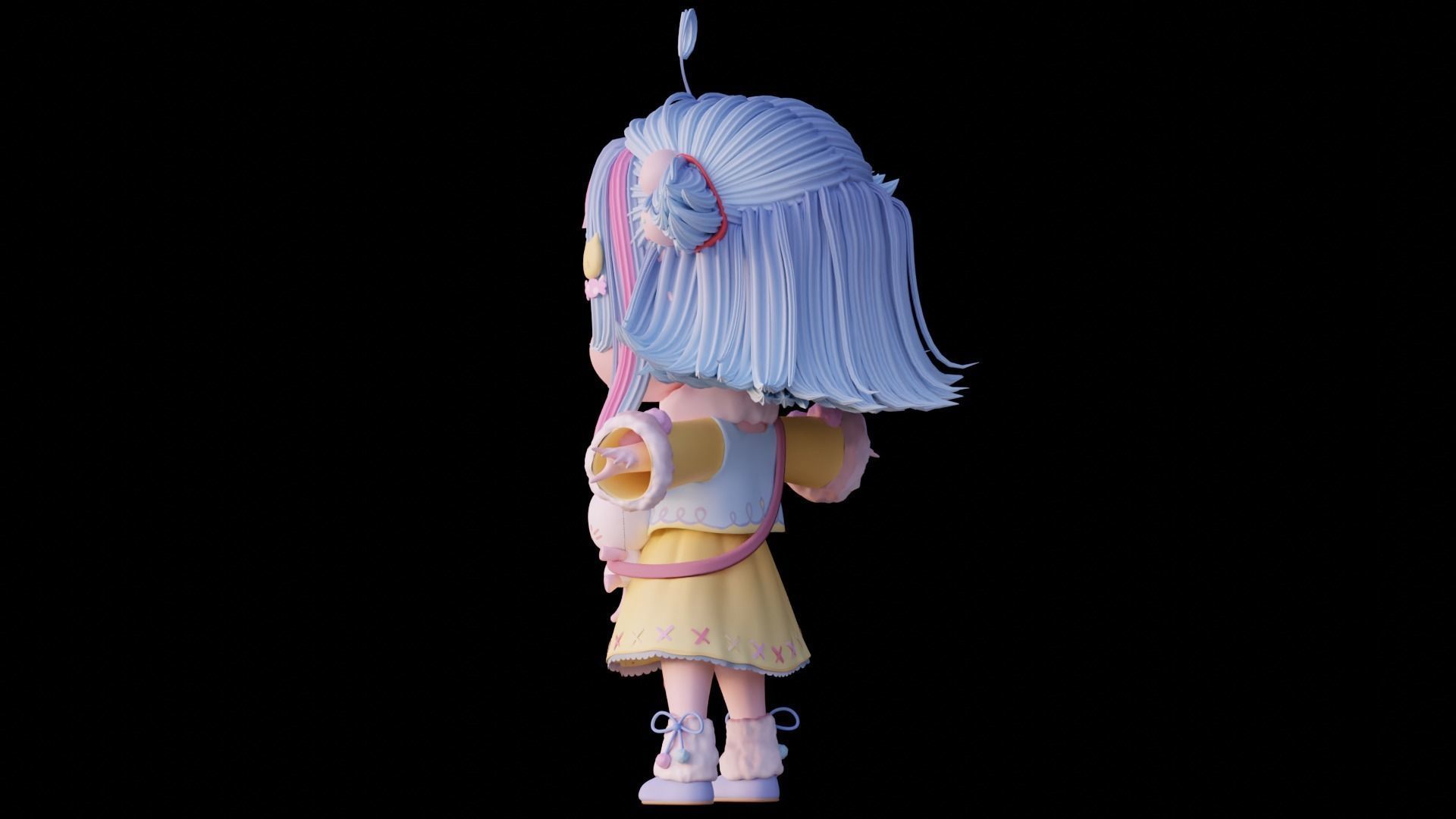 Chibi Character - Ready to rig 3D model_8