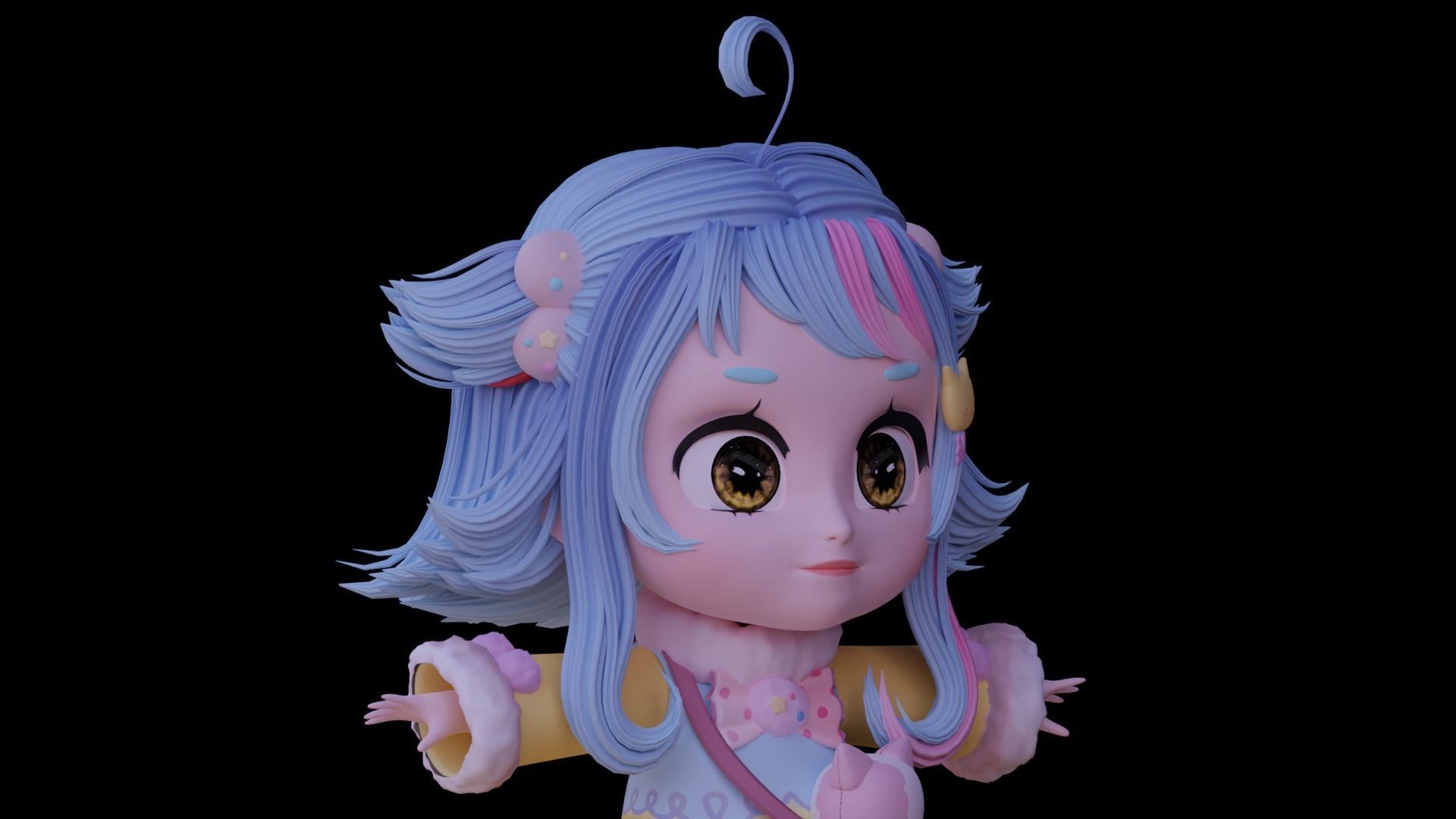Chibi Character - Ready to rig 3D model_18