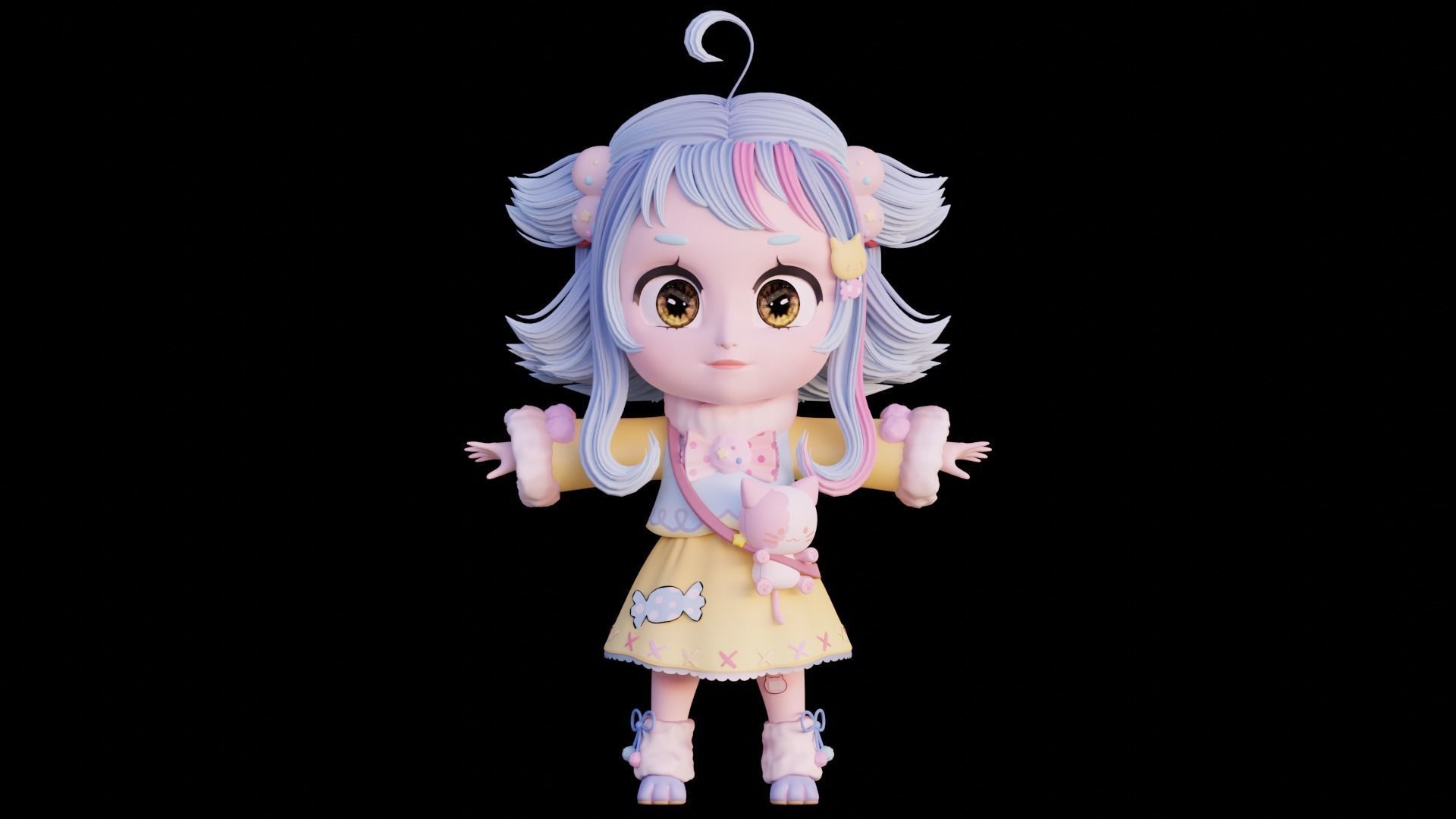 Chibi Character - Ready to rig 3D model_3