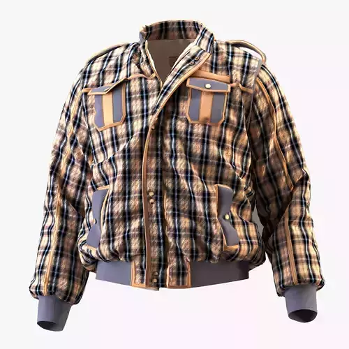 3d Fleece  plaid jacket
