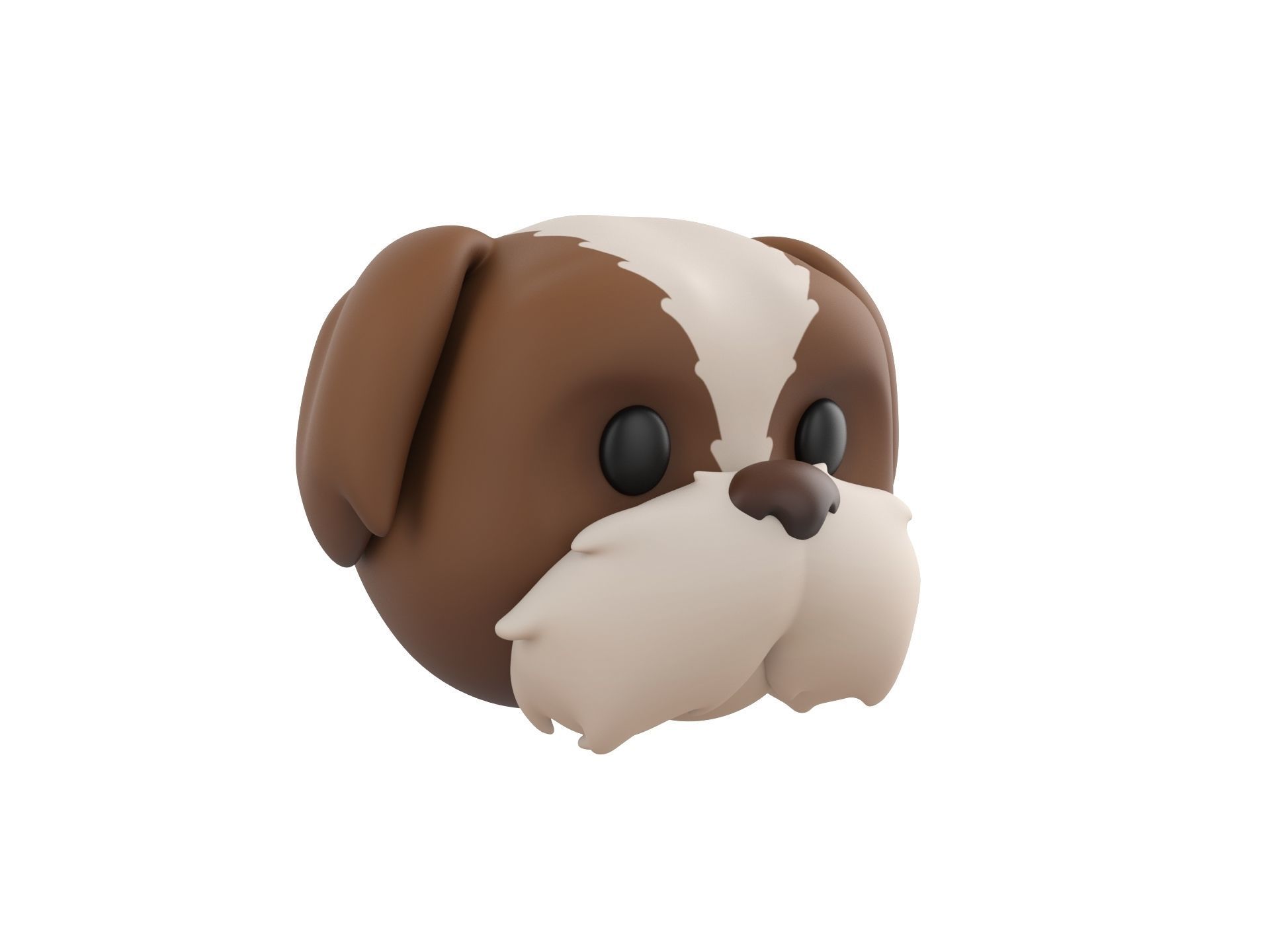 Prop190 Shih Tzu Dog Head 3D model_2
