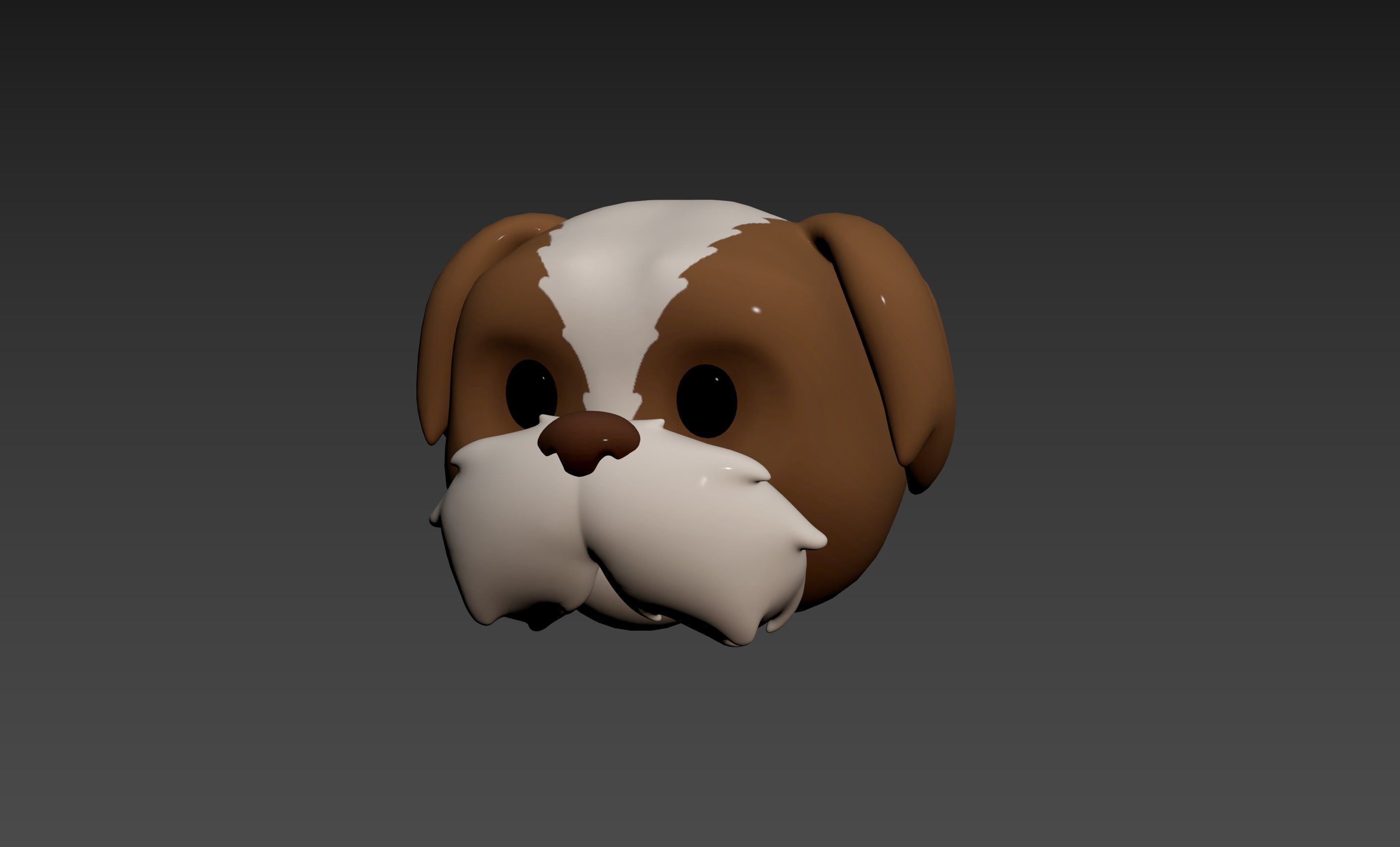 Prop190 Shih Tzu Dog Head 3D model_10