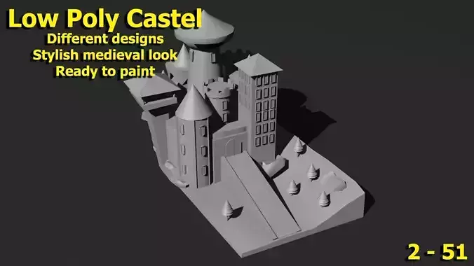 Low Poly Castle 2 harry potter Low-poly 3D model