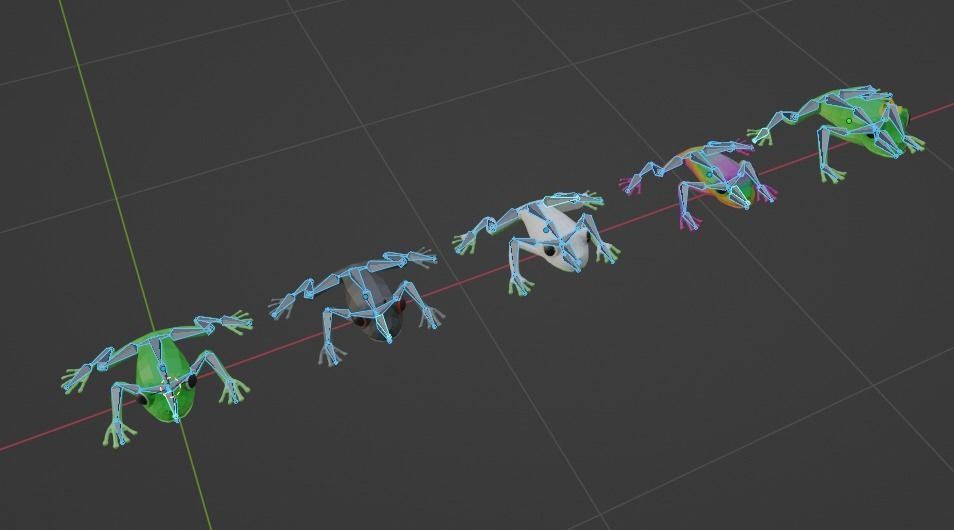 Low Poly Game Ready Frogs Low-poly 3D model_1