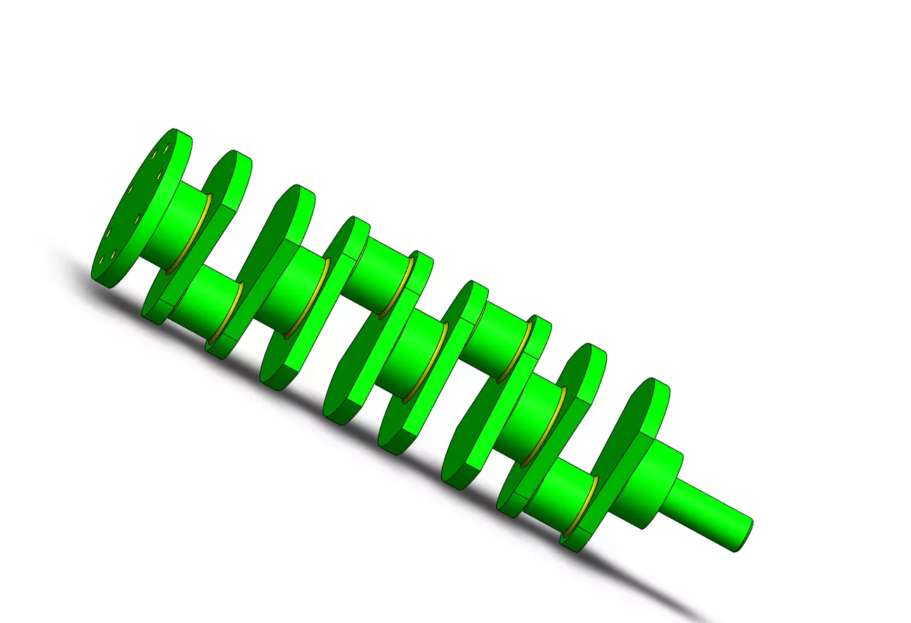 crankshaft connecting rod piston assembly 3D model_0